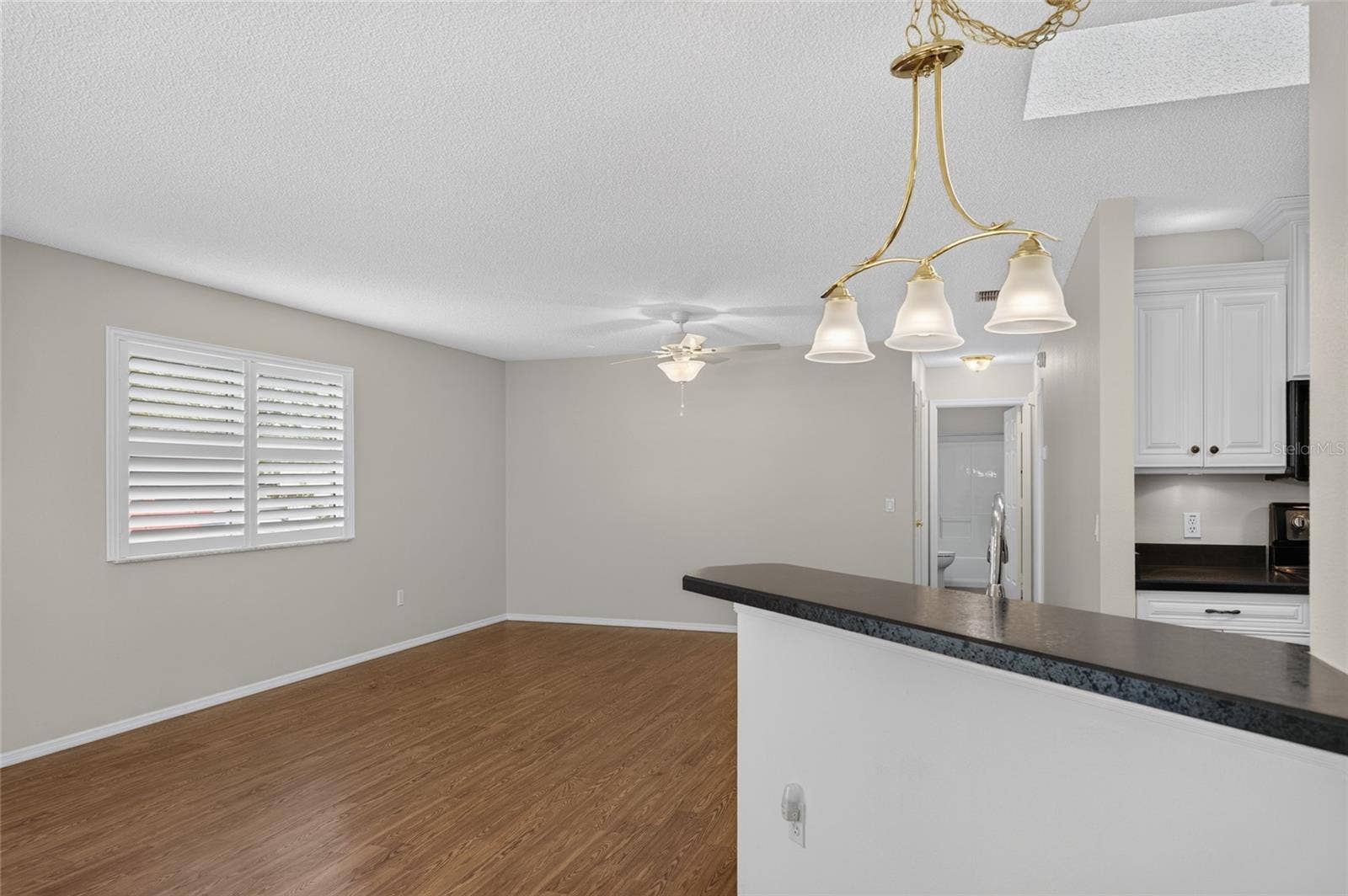 KITCHEN - Raised counter overlooks the adjoining living area.