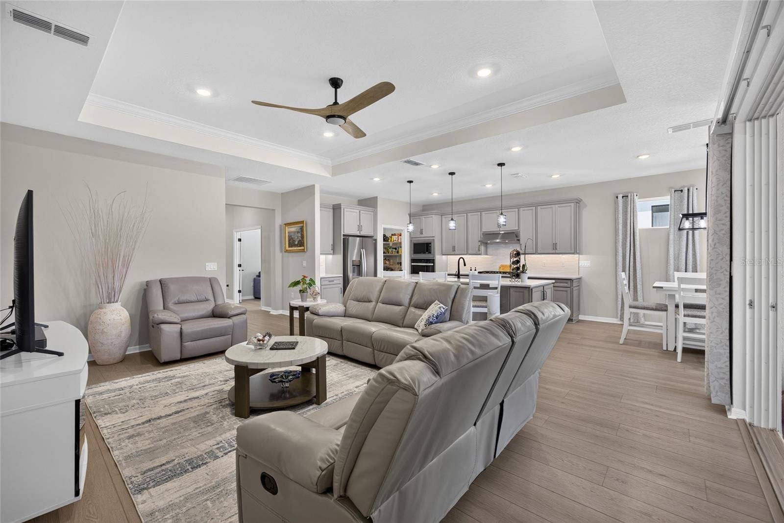 Tray Ceiling in Family Room