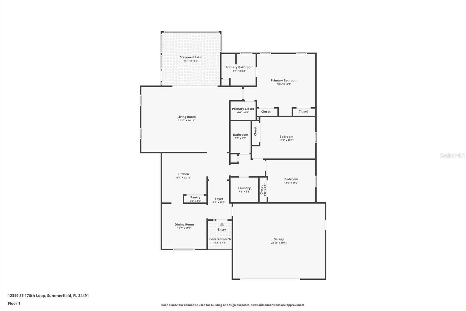 12439 SE 176TH LOOP, Summerfield, FL 34491 Estimated floor plan