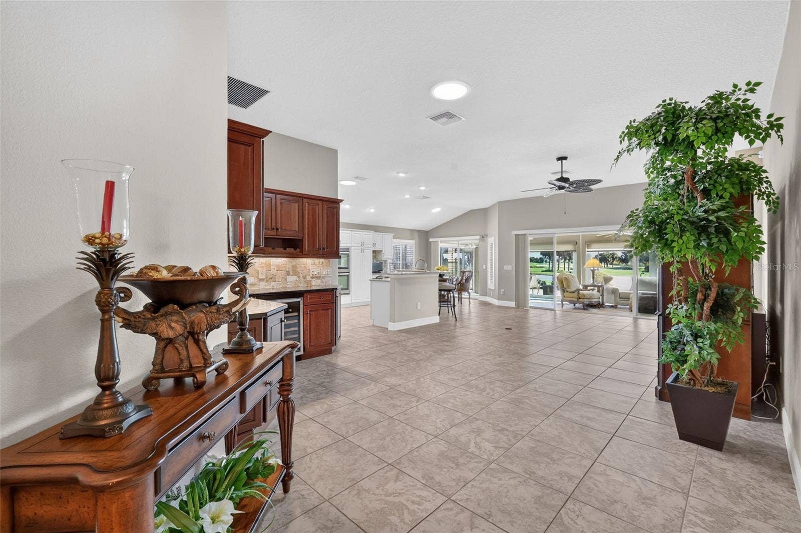 Foyer, Living, Dining, and Kitchen