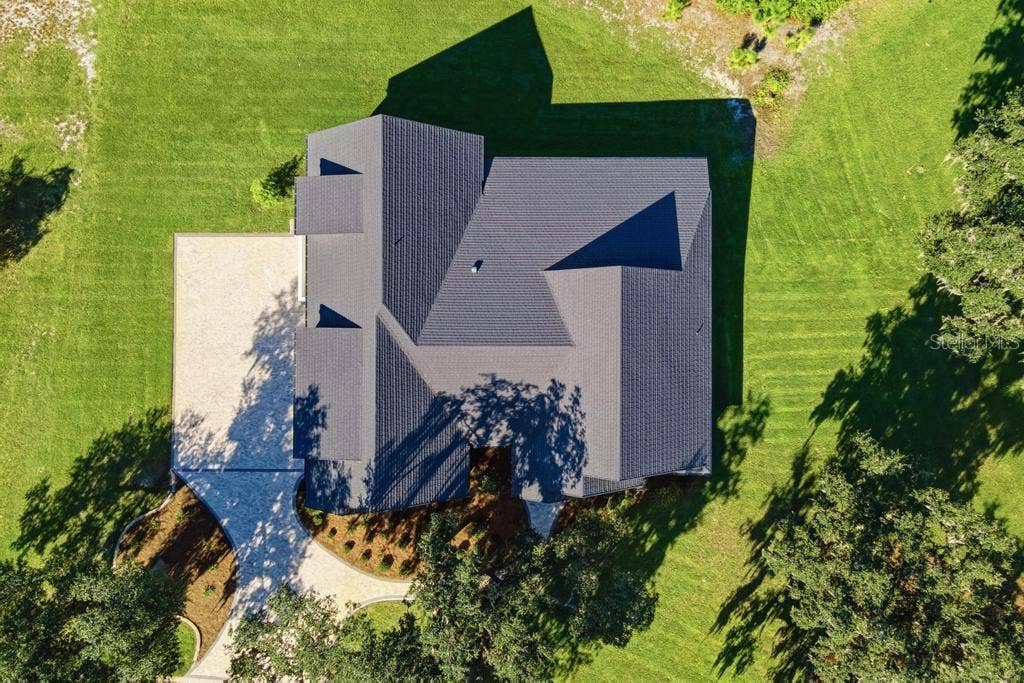 Ariel of roof and driveway