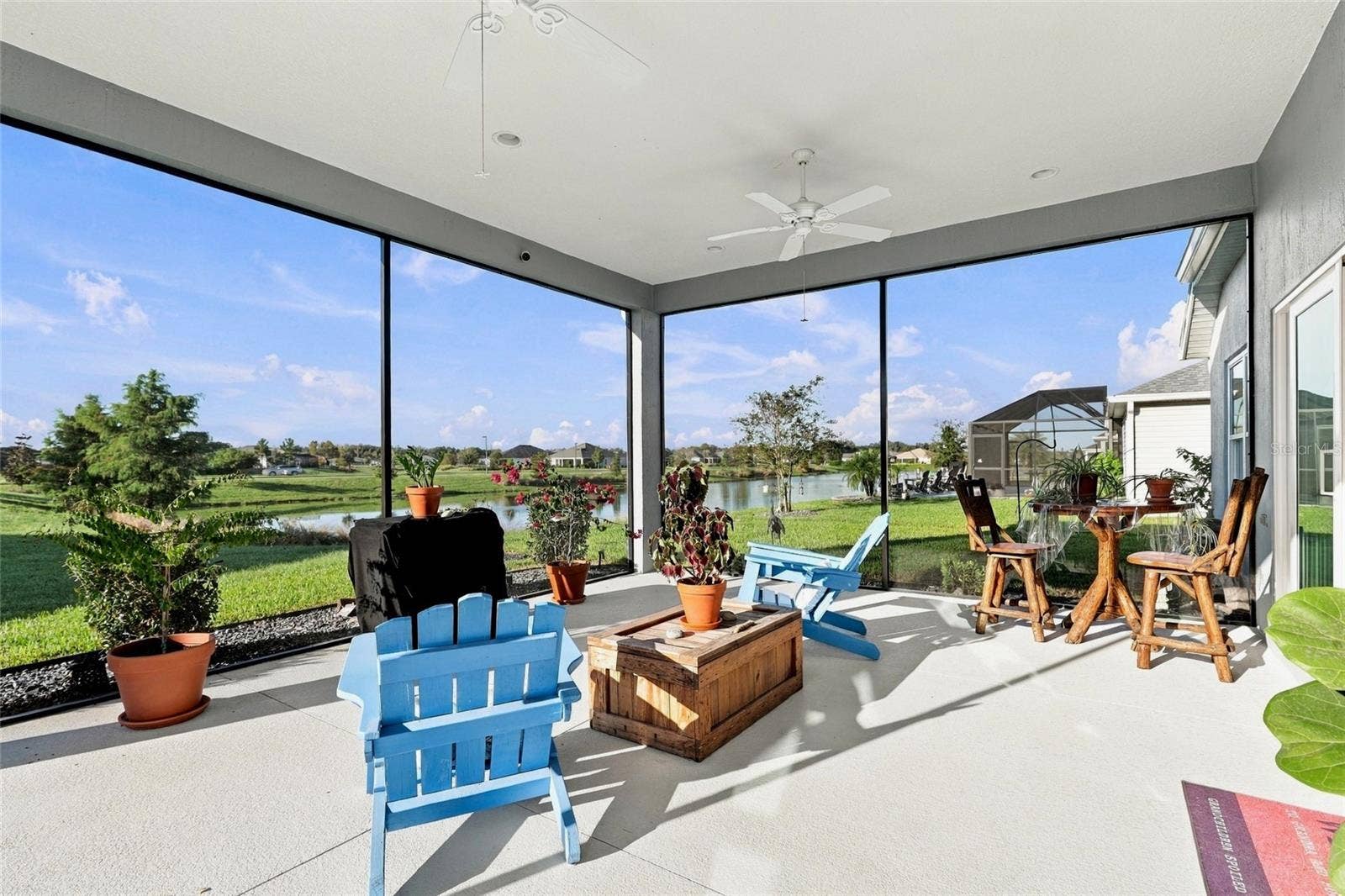 614 LAKE CREEK CIRCLE, The Villages, FL 34762 Lanai with Pond View