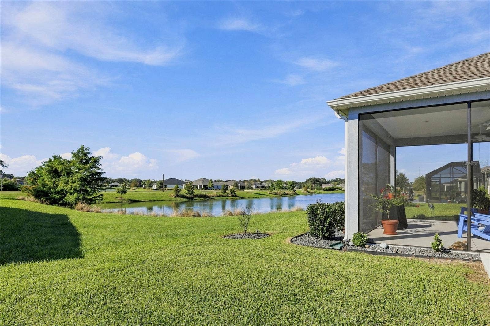614 LAKE CREEK CIRCLE, The Villages, FL 34762 Back Yard with Pond View
