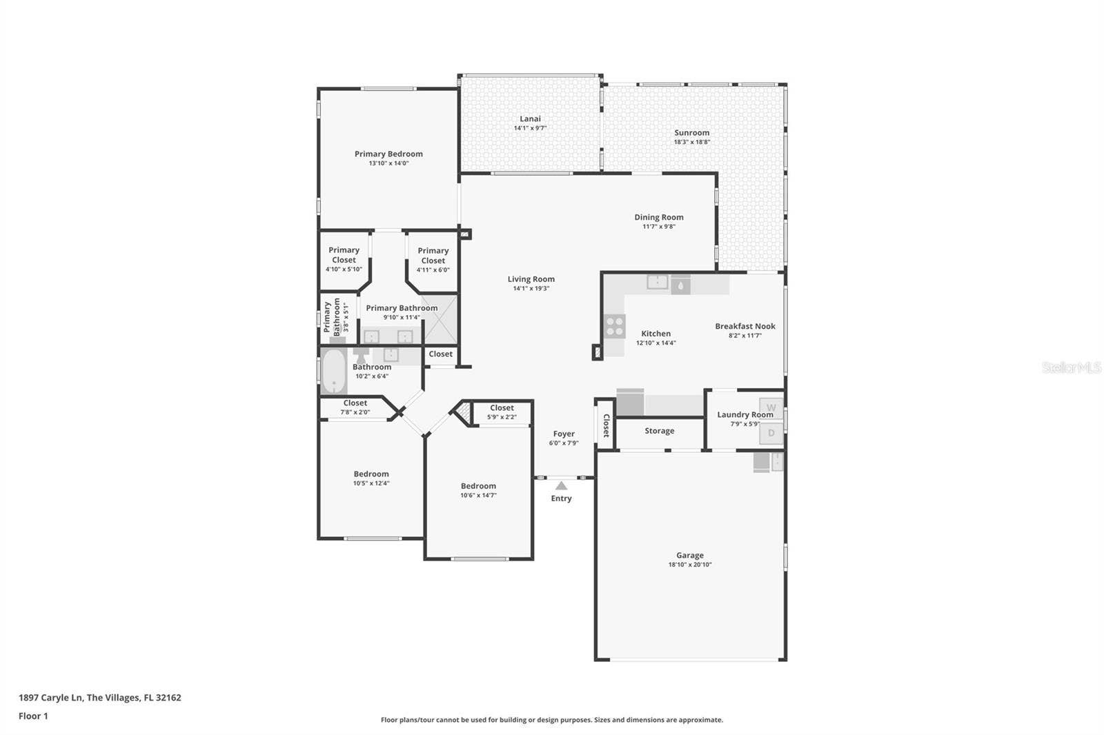 1897 CARYLE LANE, The Villages, FL 32162 Floor Plan