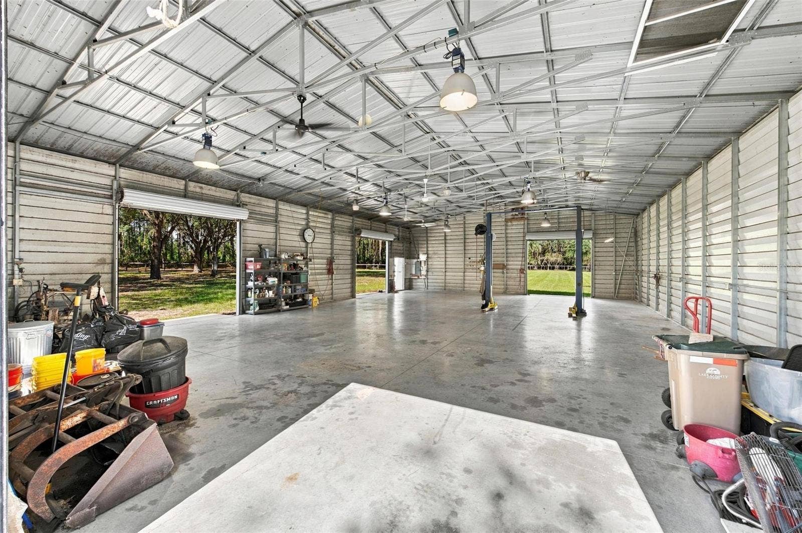 15330 SKY LAKE LANE, Tavares, FL 32778 INTERIOR VIEW OF 40 X 60 METAL BUILDING