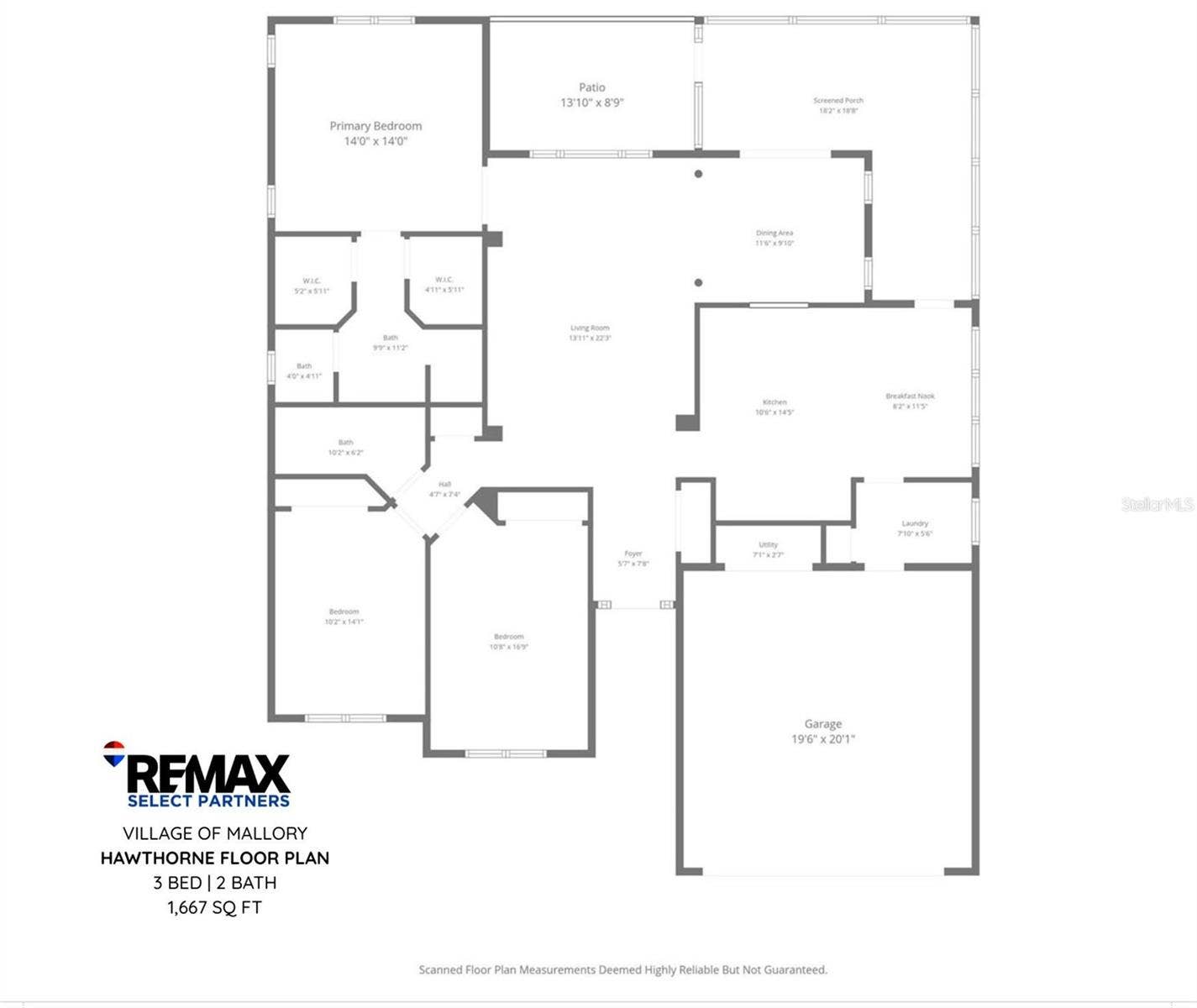 1563 EASTOVER TERRACE, The Villages, FL 32162 Floor Plan - Hawthorne