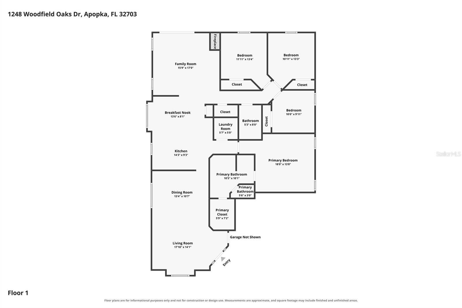 1248 WOODFIELD OAKS DRIVE, Apopka, FL 32703 Floor Plan