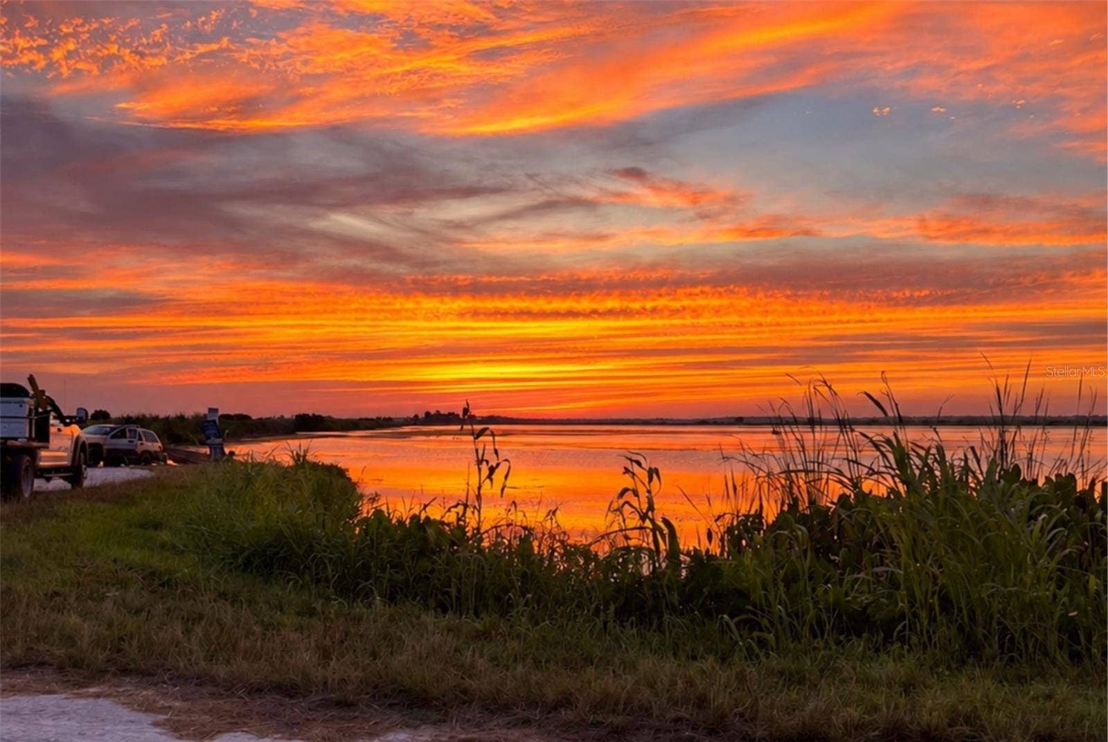 Real sunset photo down at the Marsh Boat Ramp!