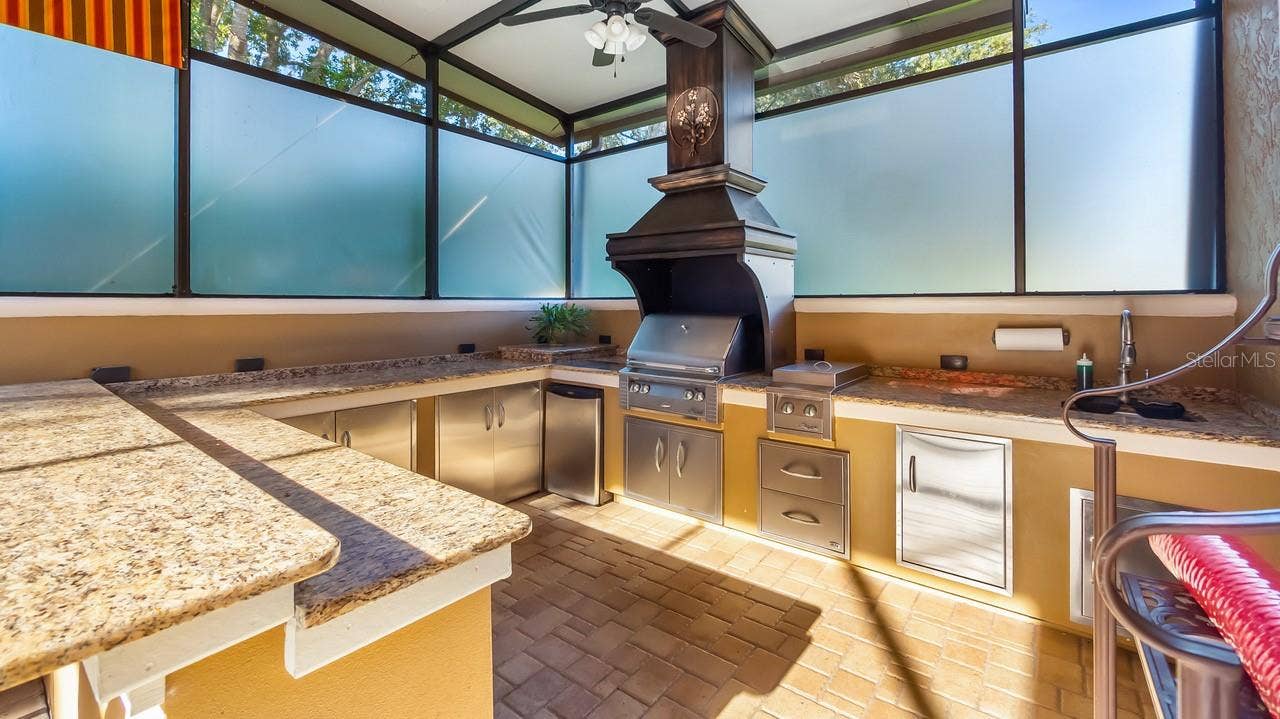 Outdoor Kitchen with Granite Counters
