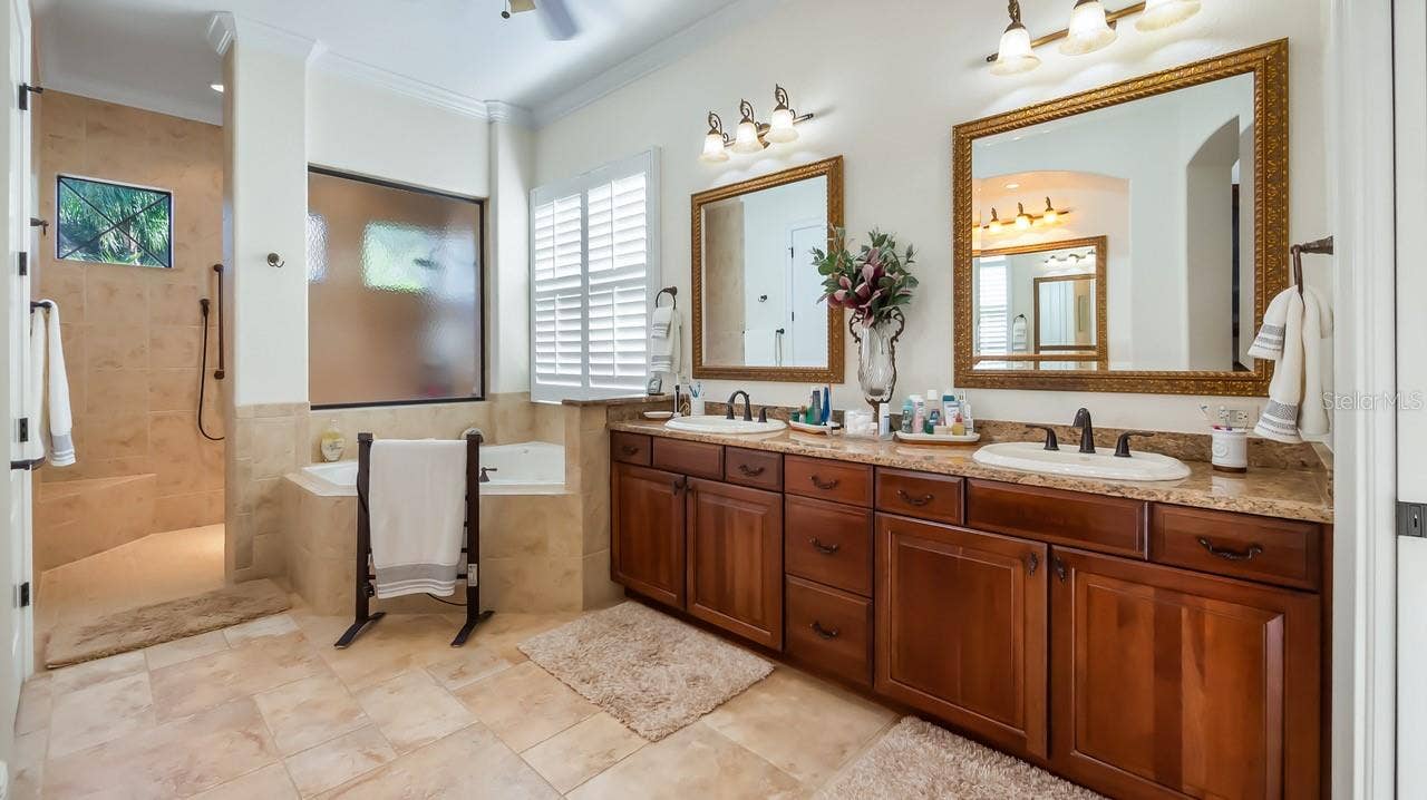 Dual Sinks and Walk-in Shower