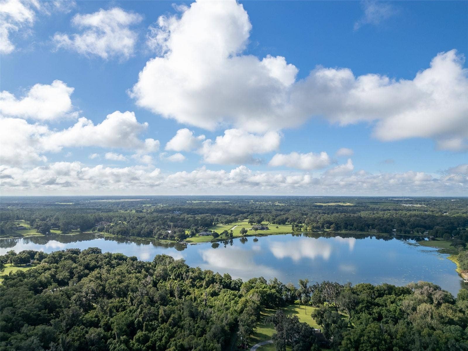 35935 NOLEN LANE, Eustis, FL 32736 Arial view of Lake Seneca and subject property (at bottom left).