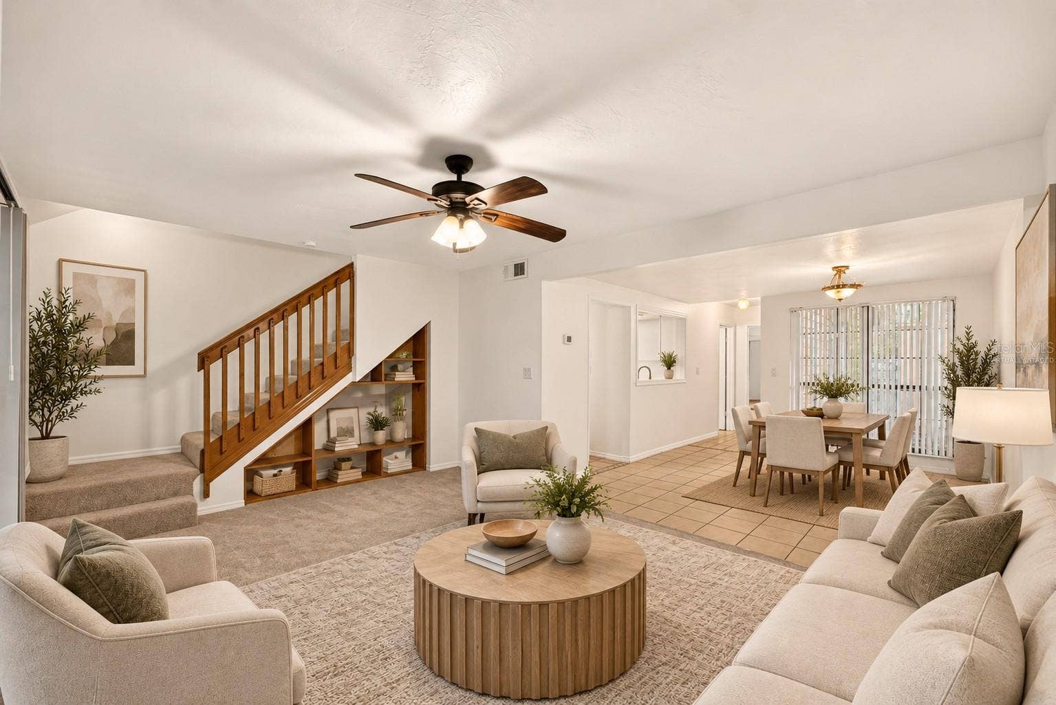 5606 SW 8TH PLACE, Gainesville, FL 32607 Dining Room and Living Room - Virtually Staged