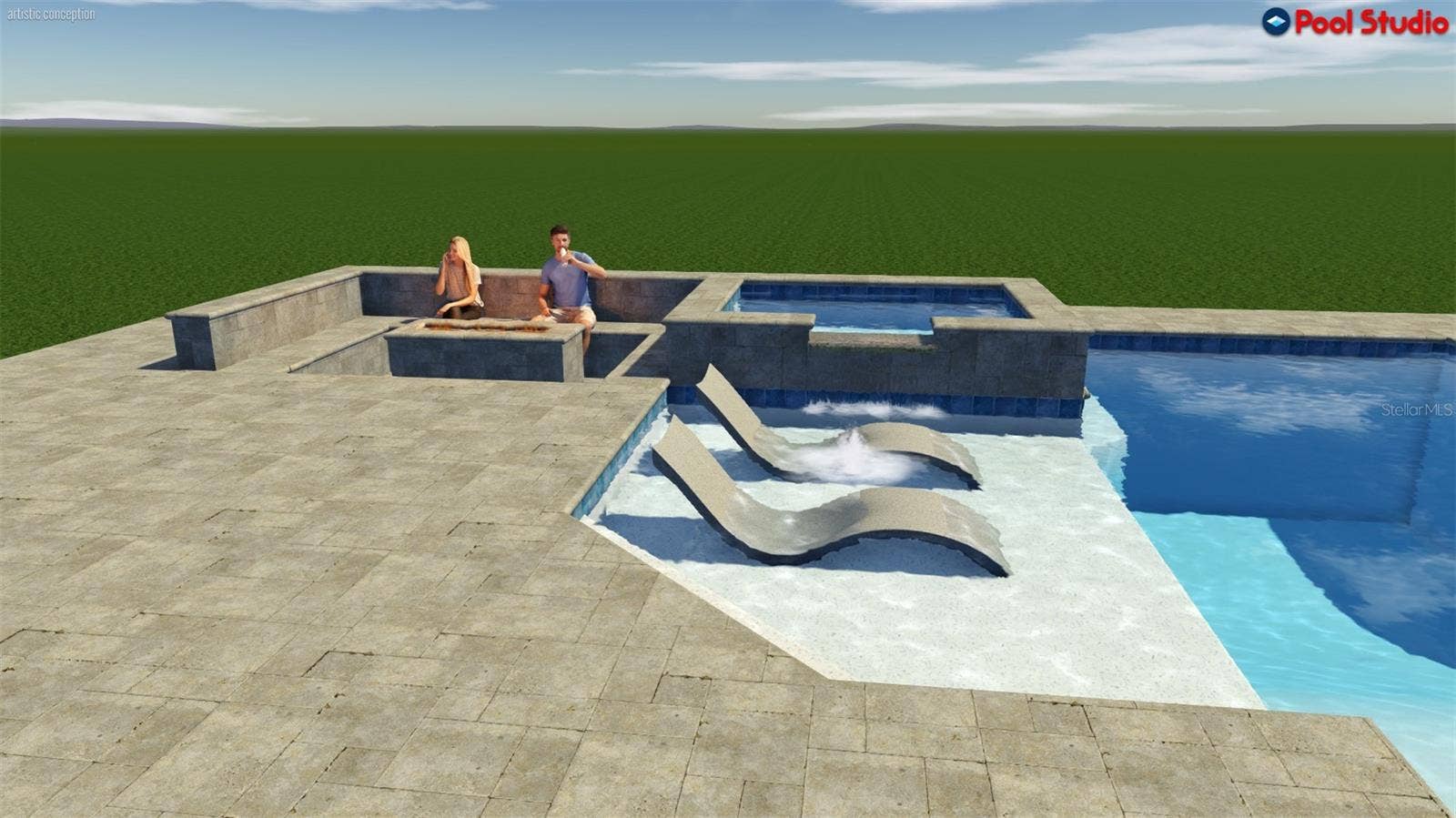 5890 SW 124TH WAY, Archer, FL 32618 Pool area rendering