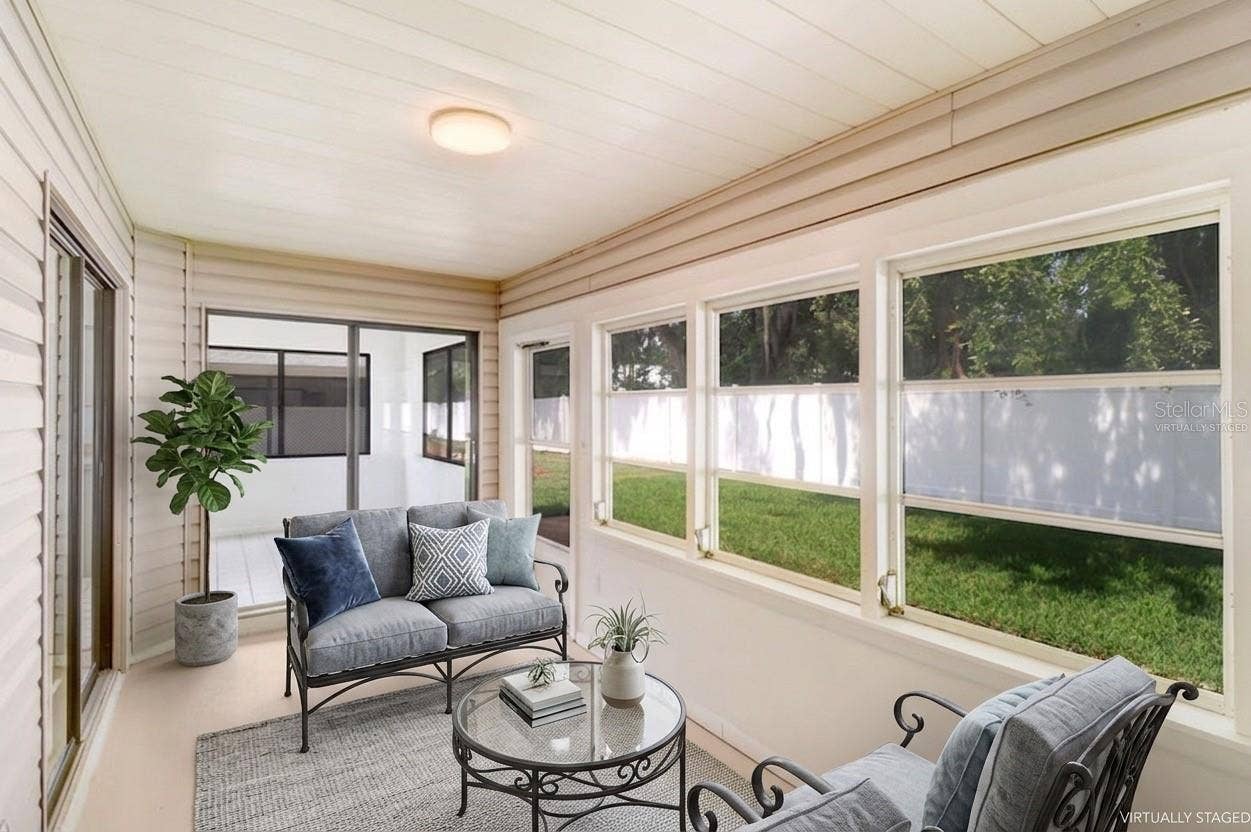 Virtually Staged. Enclosed Patio.