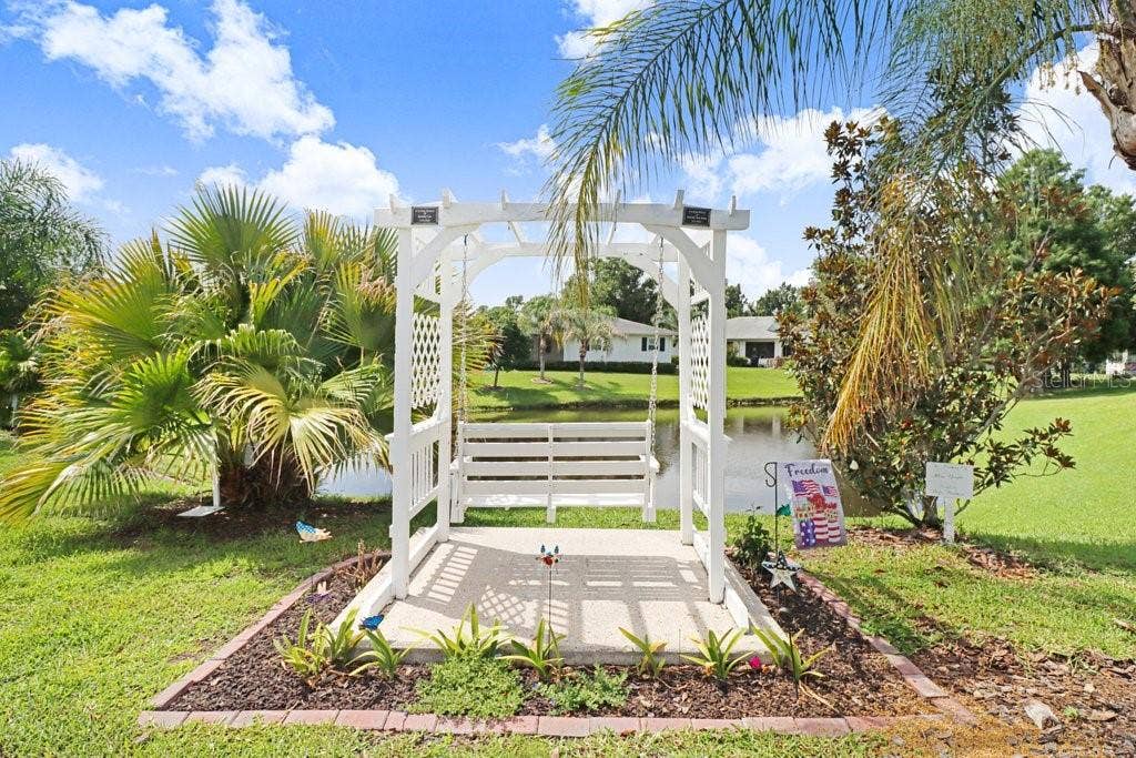 Swing and pond