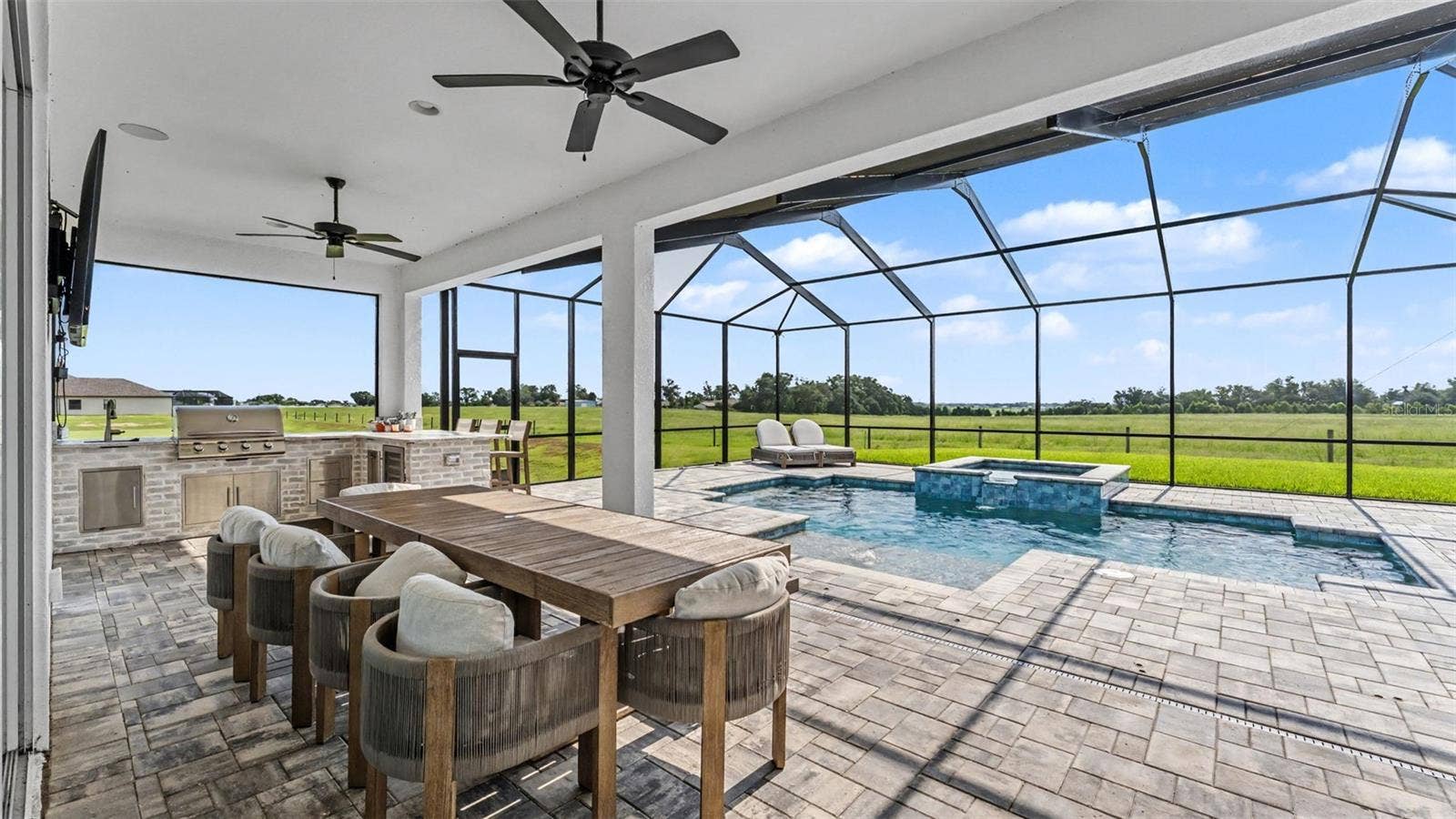 7034 BENTRIDGE DRIVE, Lakeland, FL 33813 Rear Patio with Upgraded Outdoor Kitchen