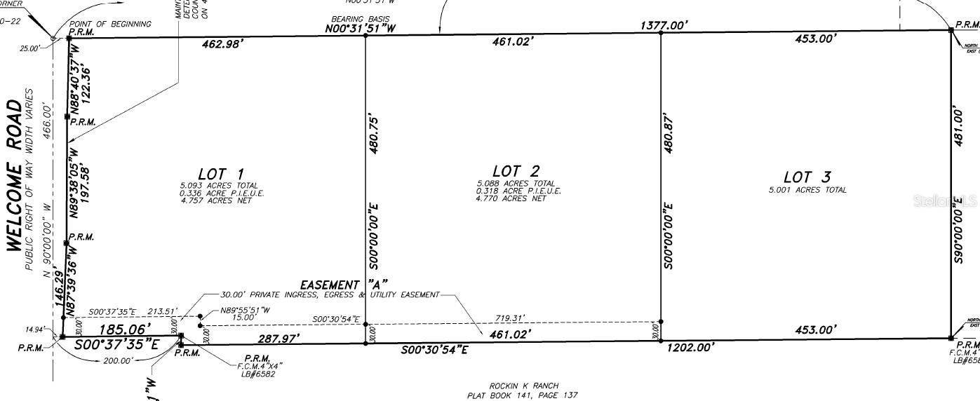 WELCOME ROAD, #Lot 2, Lithia, FL 33547 Lot 2 is the center lot with easement access