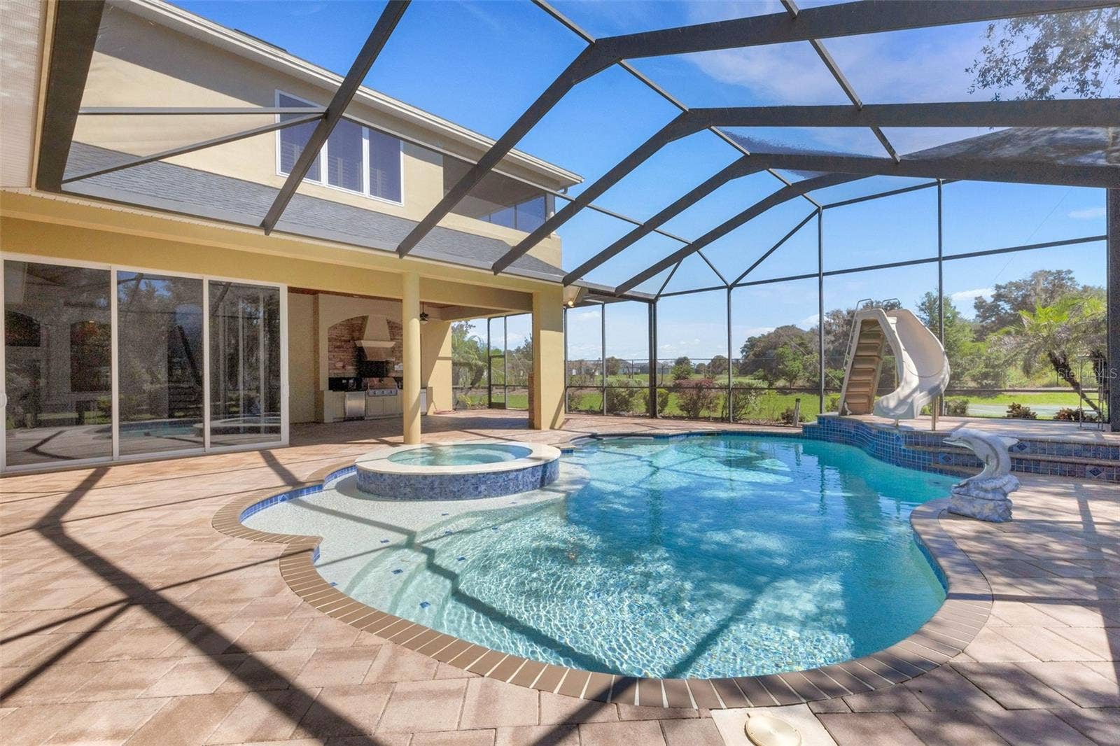 6562 EAGLE VIEW LOOP, Lakeland, FL 33813 All completely screen enclosed with brick pavers all around.