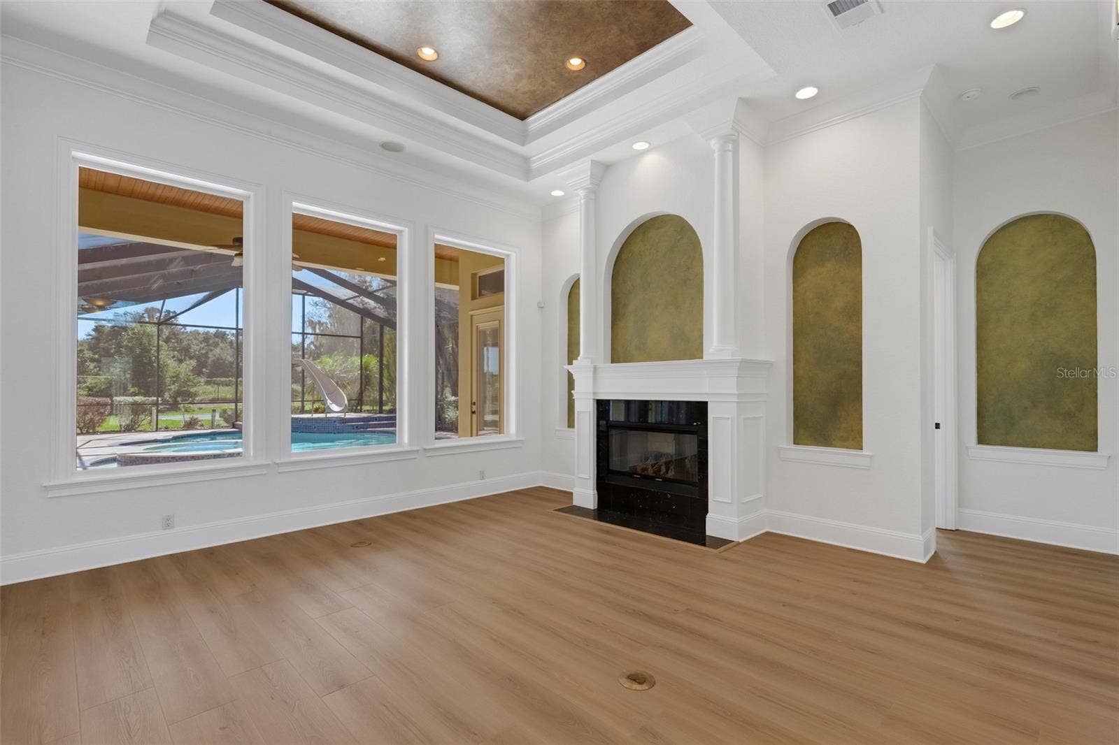 6562 EAGLE VIEW LOOP, Lakeland, FL 33813 Architectural details abound and there are two gas fireplaces in the residence.