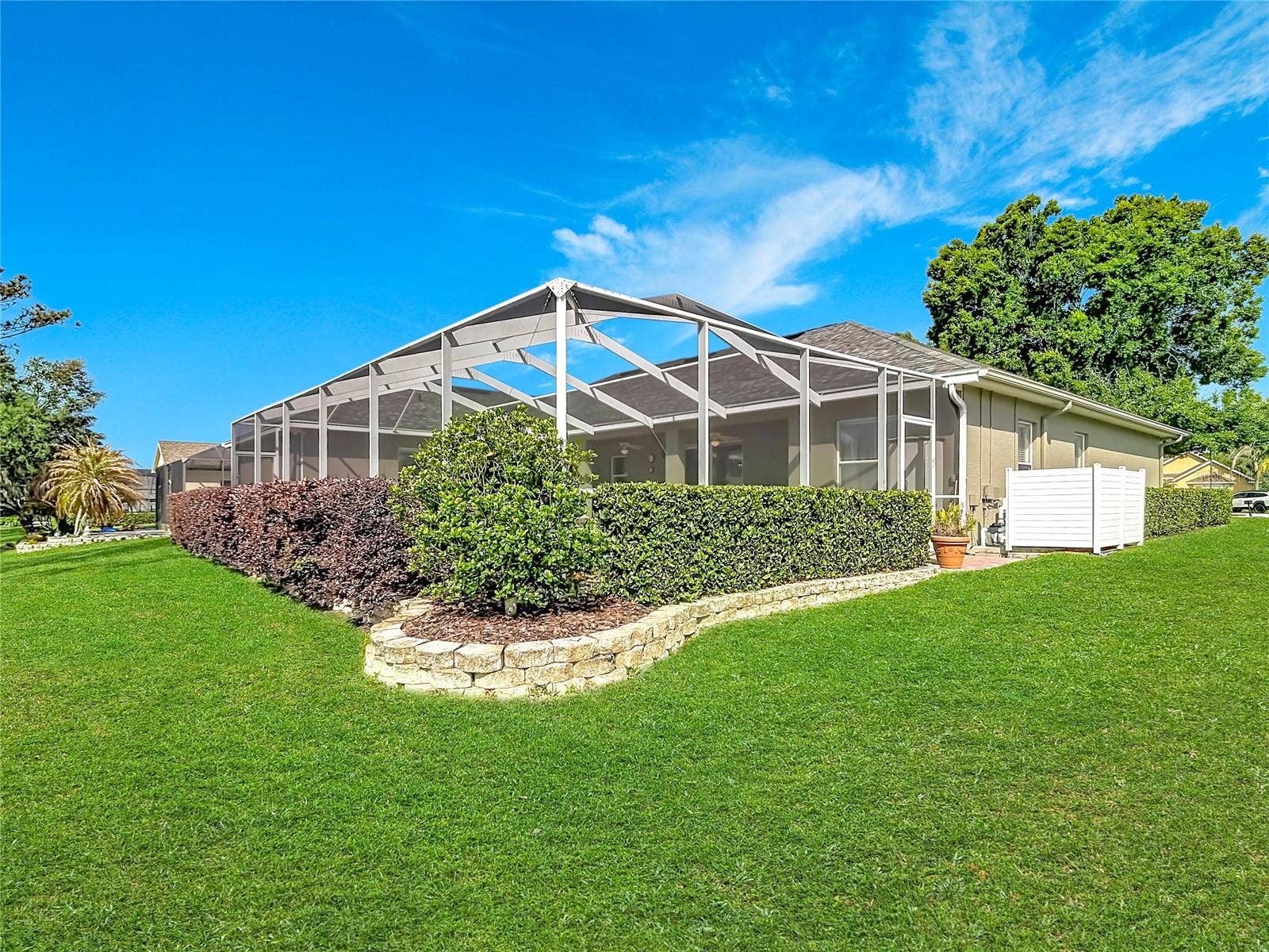 Rear view of Pool cage