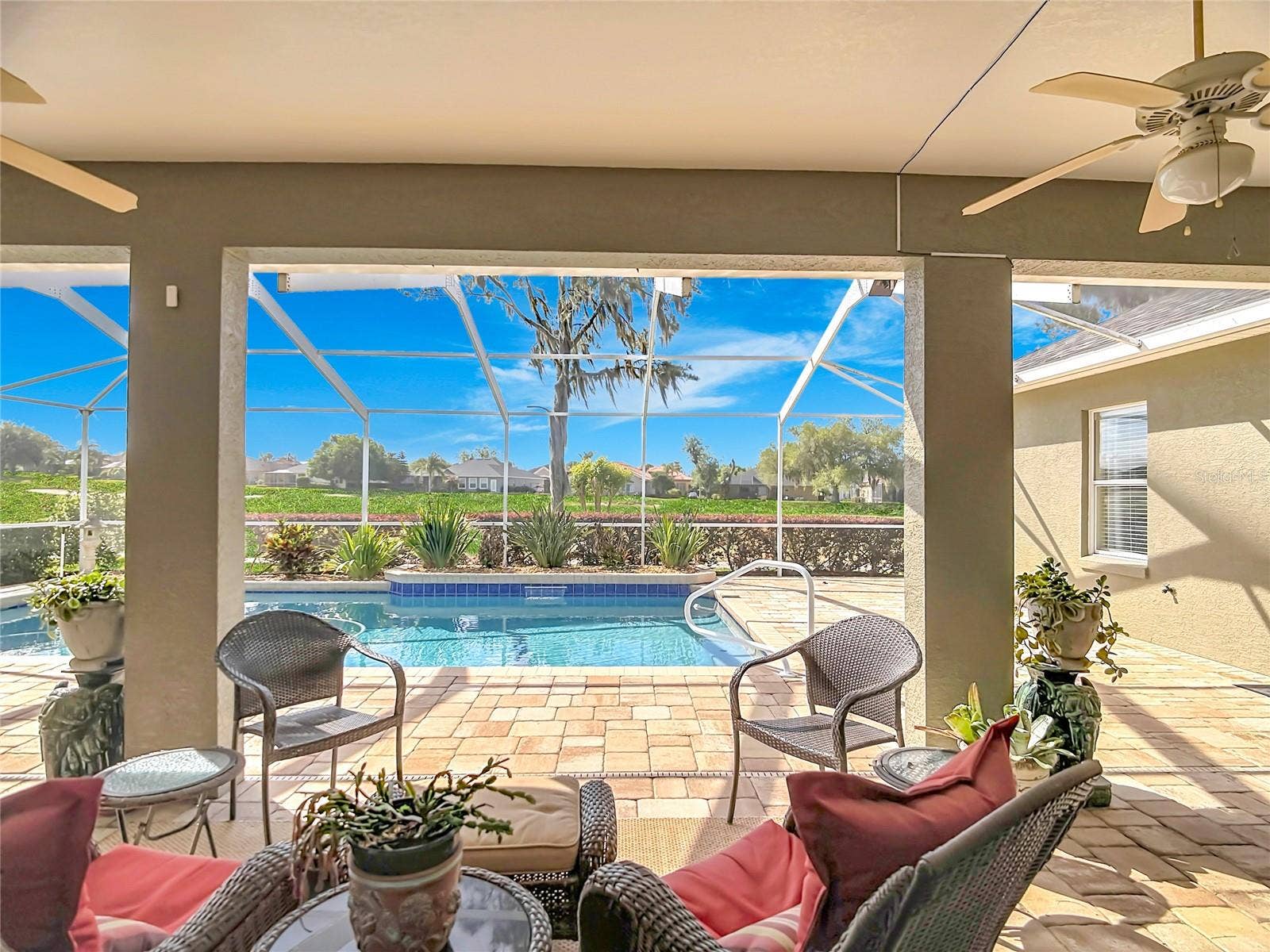 Relax with golf course views