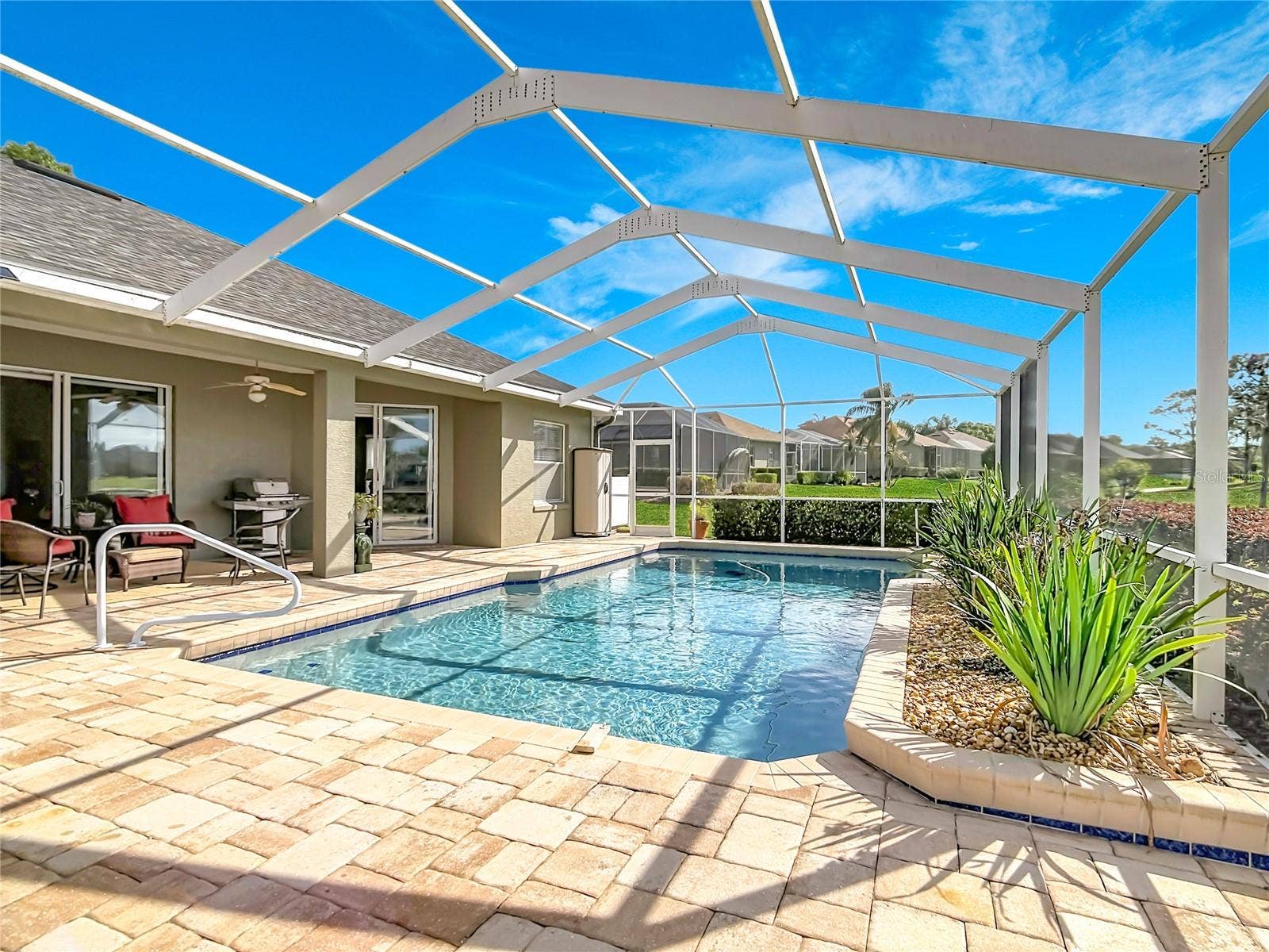 Sparkling POOL with golf course views