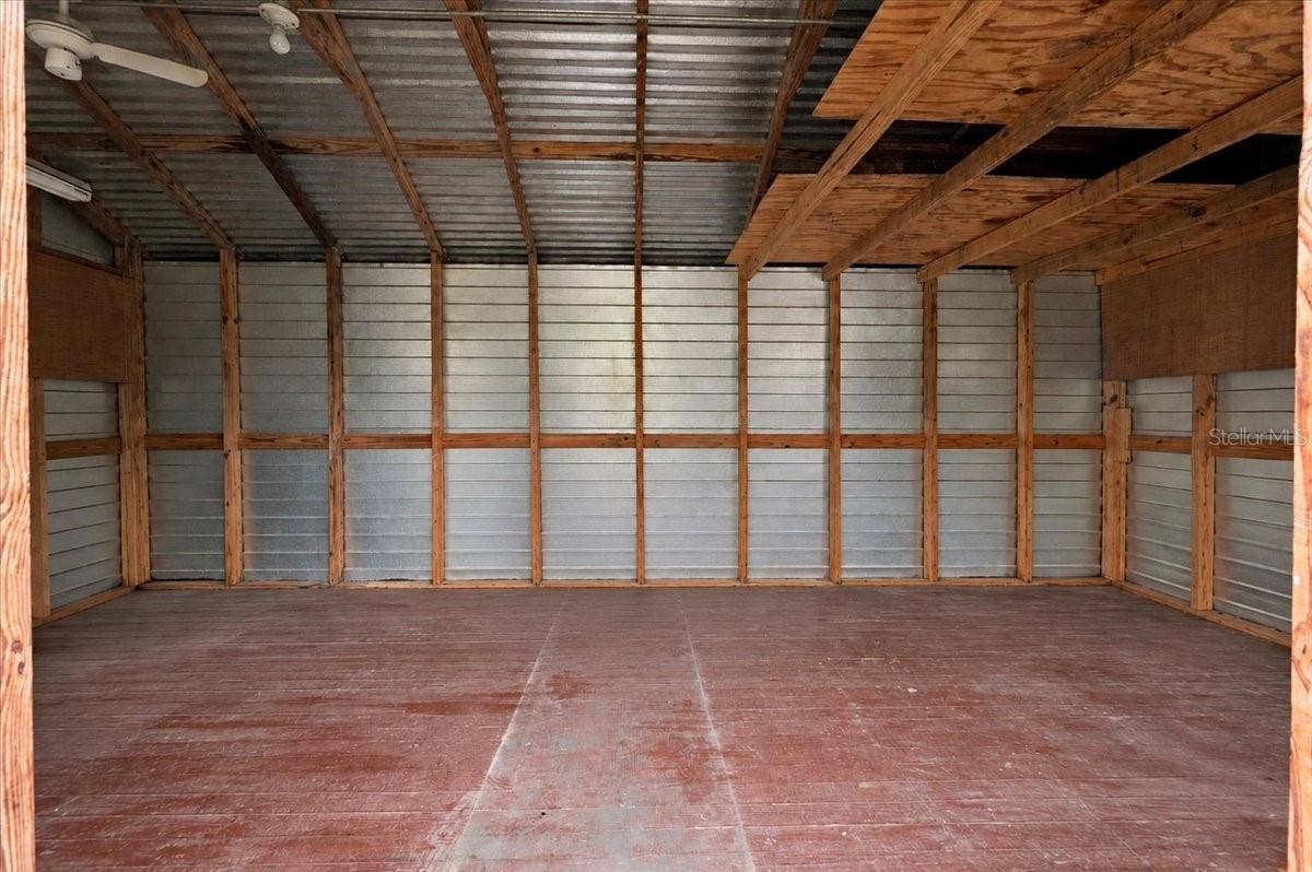 Inside the shed