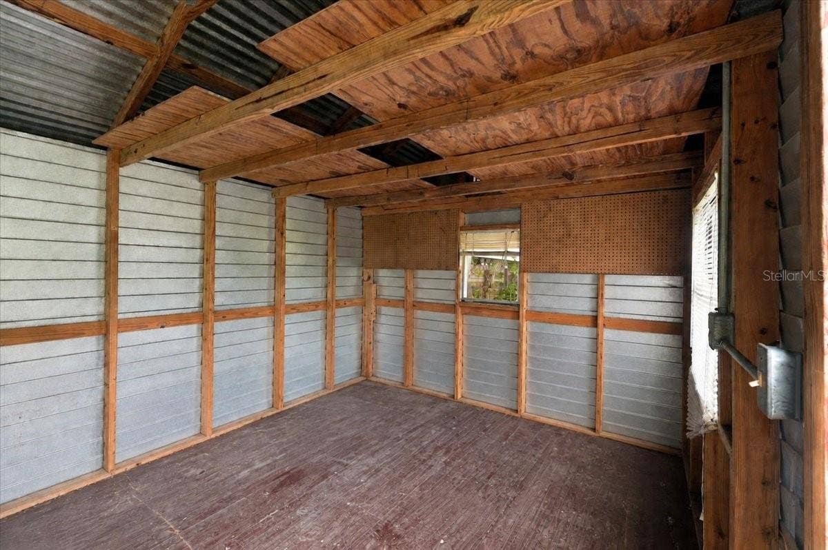 Inside the shed