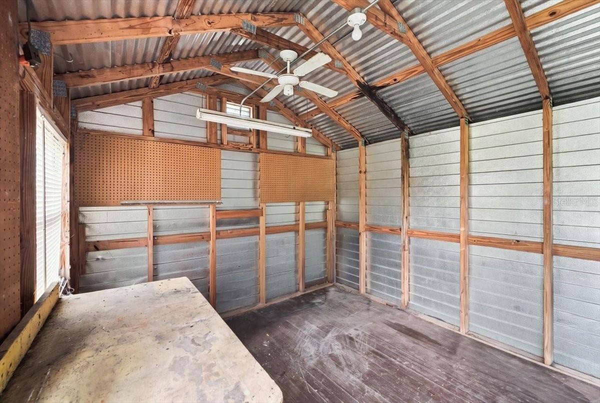 Inside the shed