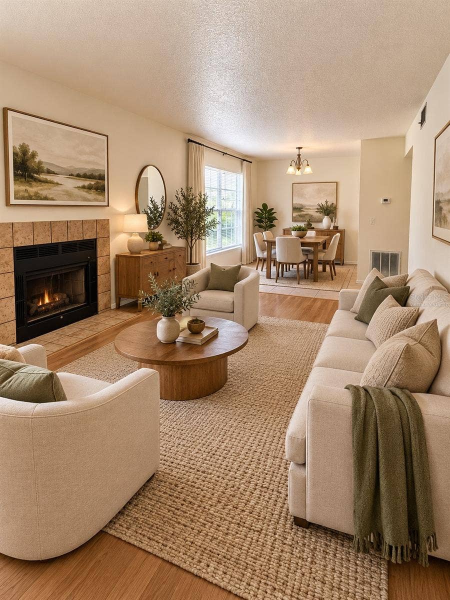 14417 HANGING MOSS CIRCLE, #102, Tampa, FL 33613 Virtually Staged Living Room