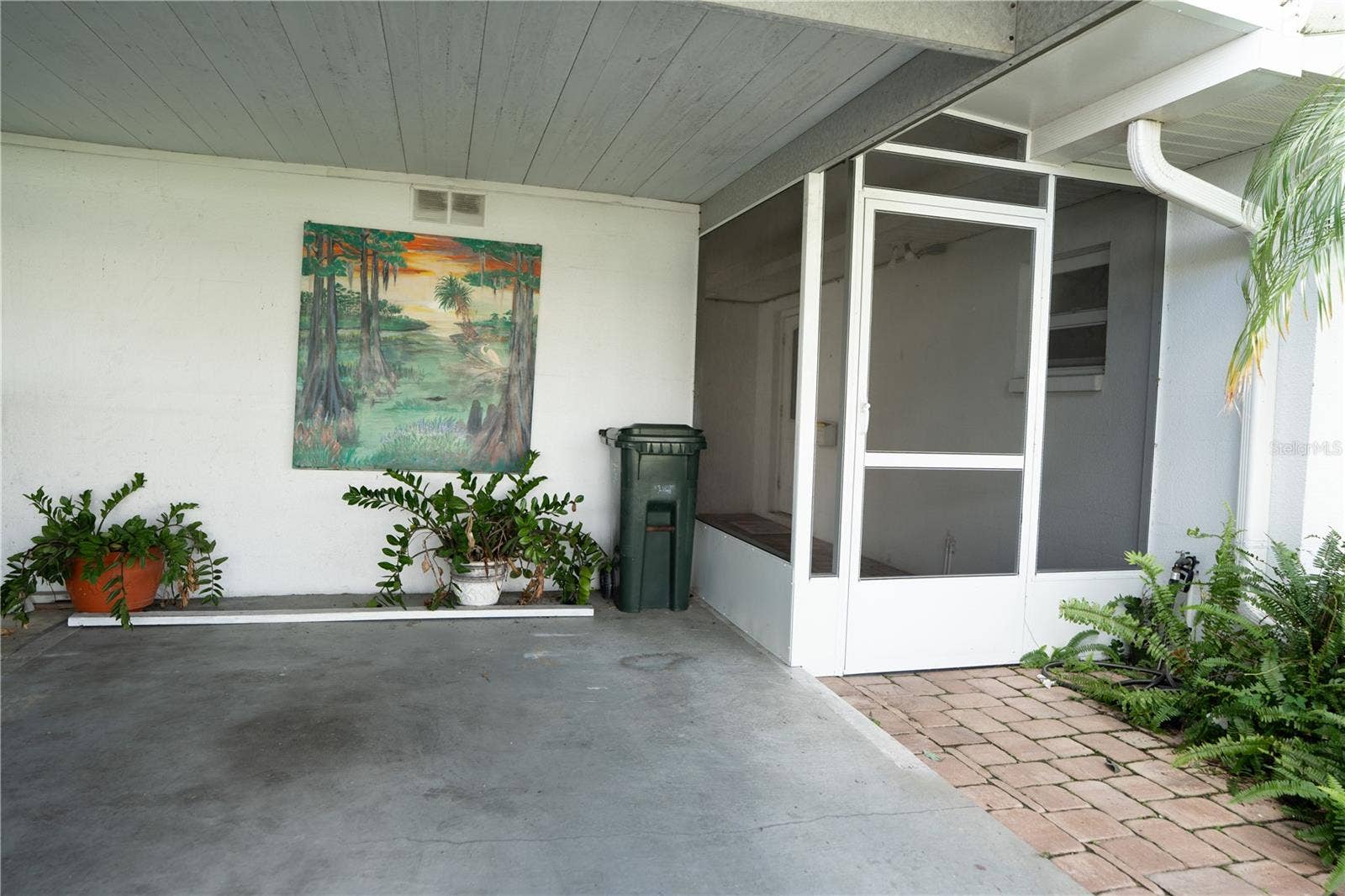 Carport and front porch.