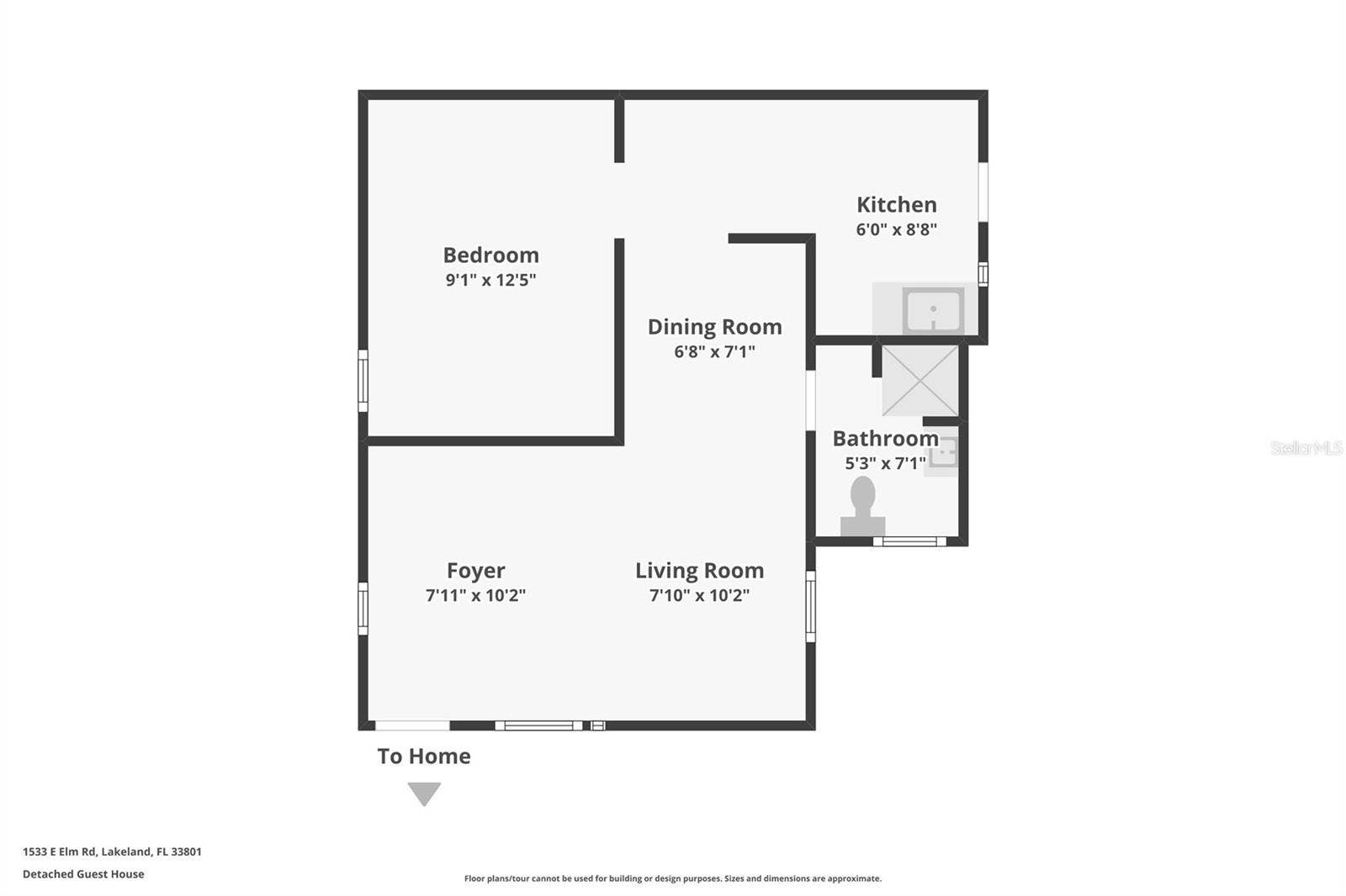 1533 E ELM ROAD, Lakeland, FL 33801 Guest House Floor Plan