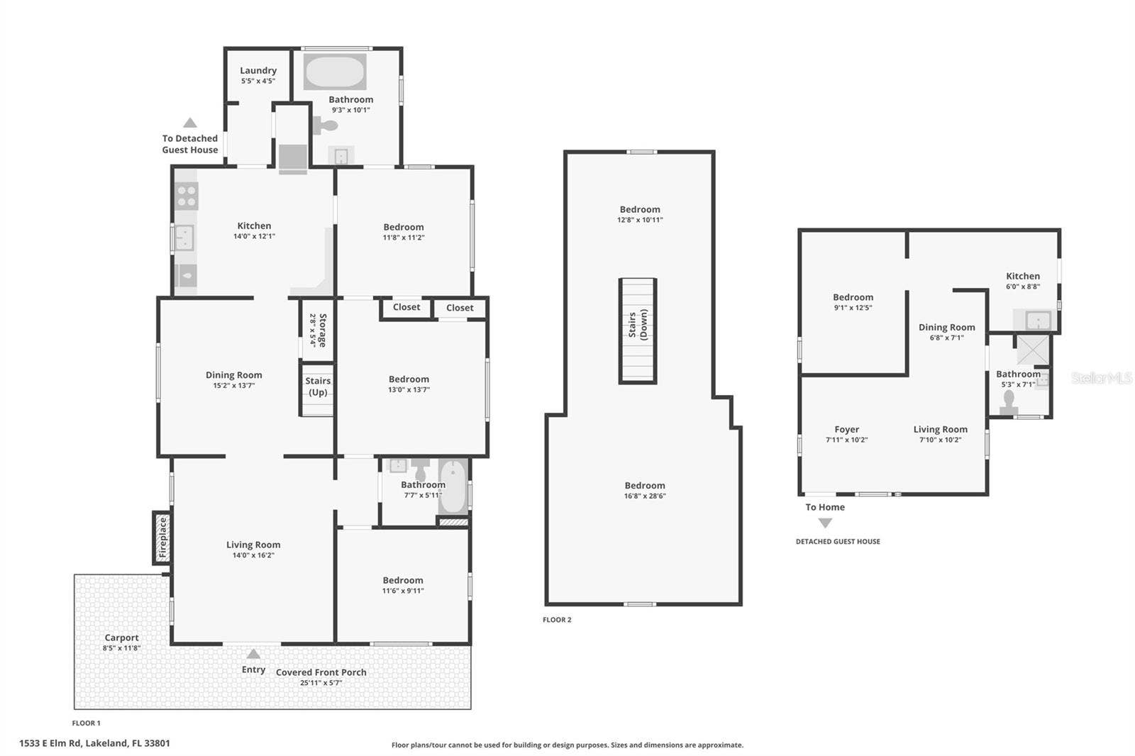 1533 E ELM ROAD, Lakeland, FL 33801 Combined Floor Plan