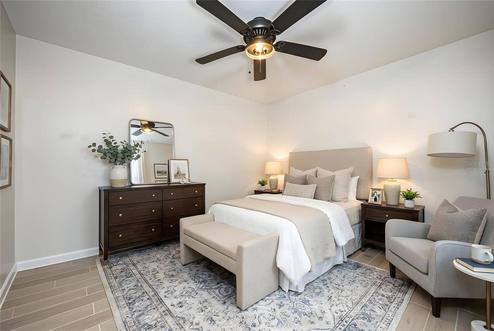 Virtually staged guest room