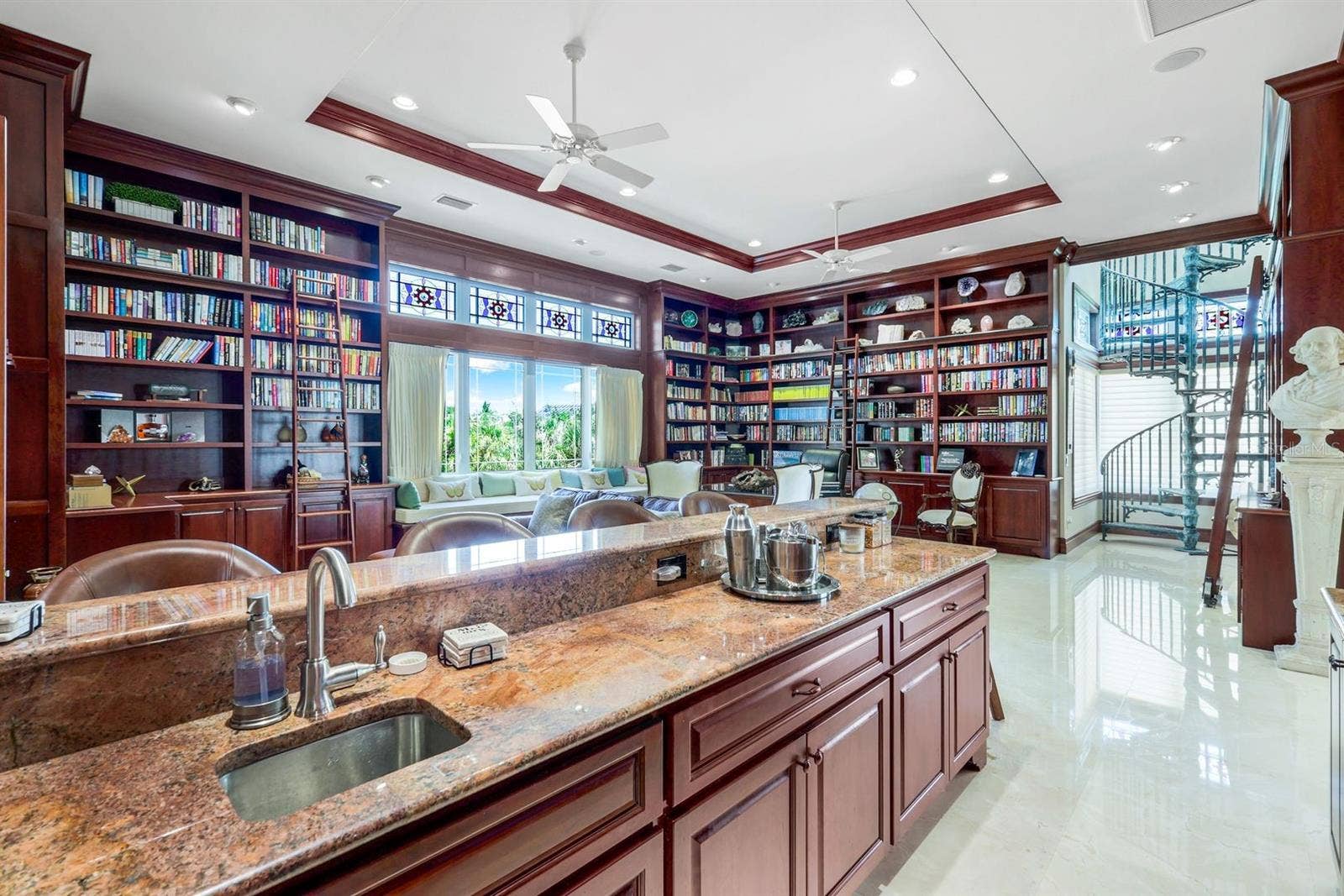 7159 MANASOTA KEY ROAD, Englewood, FL 34223 Library with beautiful details