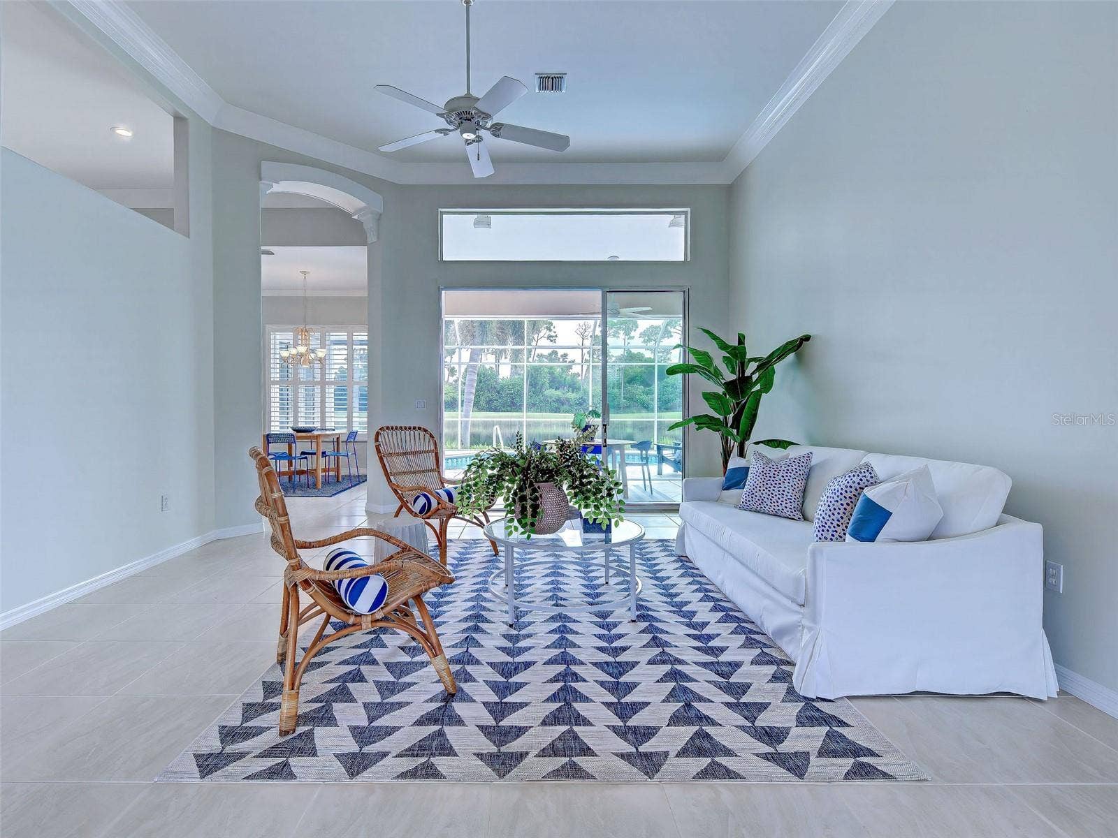 Wow! Wow! Wow!  Spectacular view greets you when you enter this special home. 11 foot ceilings draw the eye up and the many windows flood the home with an abundance of natural light.
