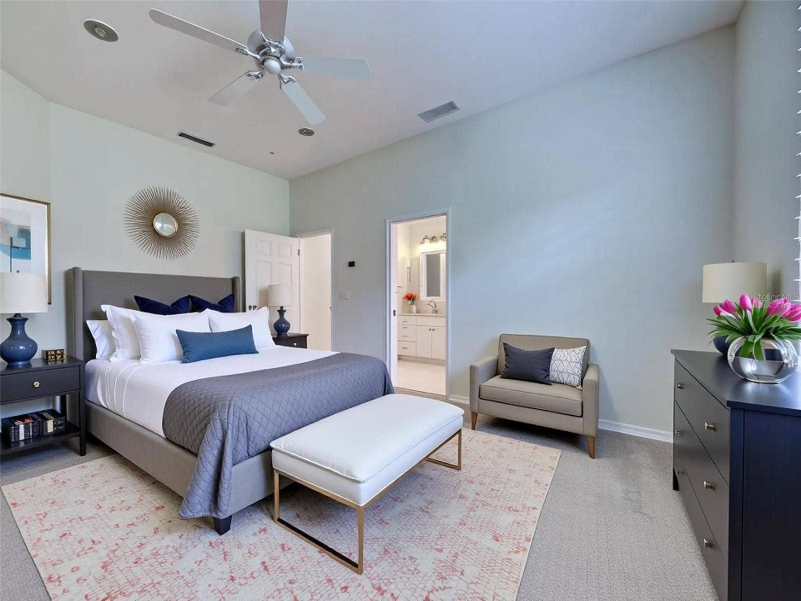 Virtually staged 2nd ensuite bedroom.