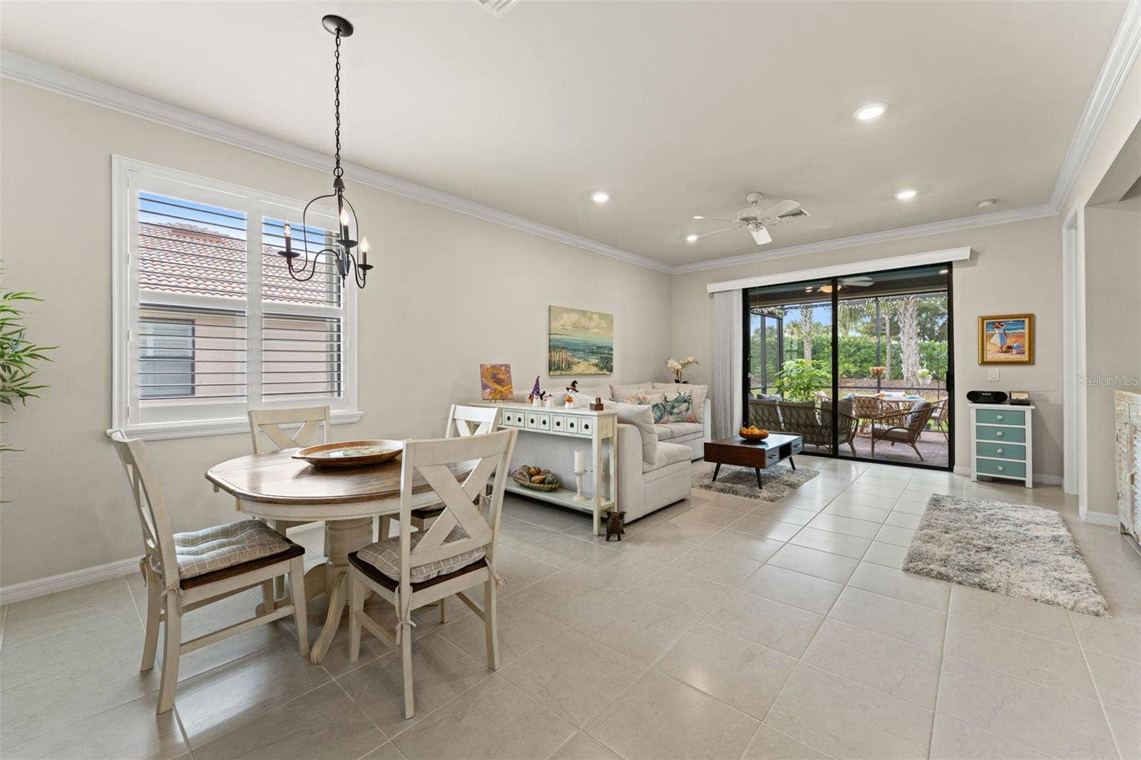 Open common area = dining, living in view from kitchen