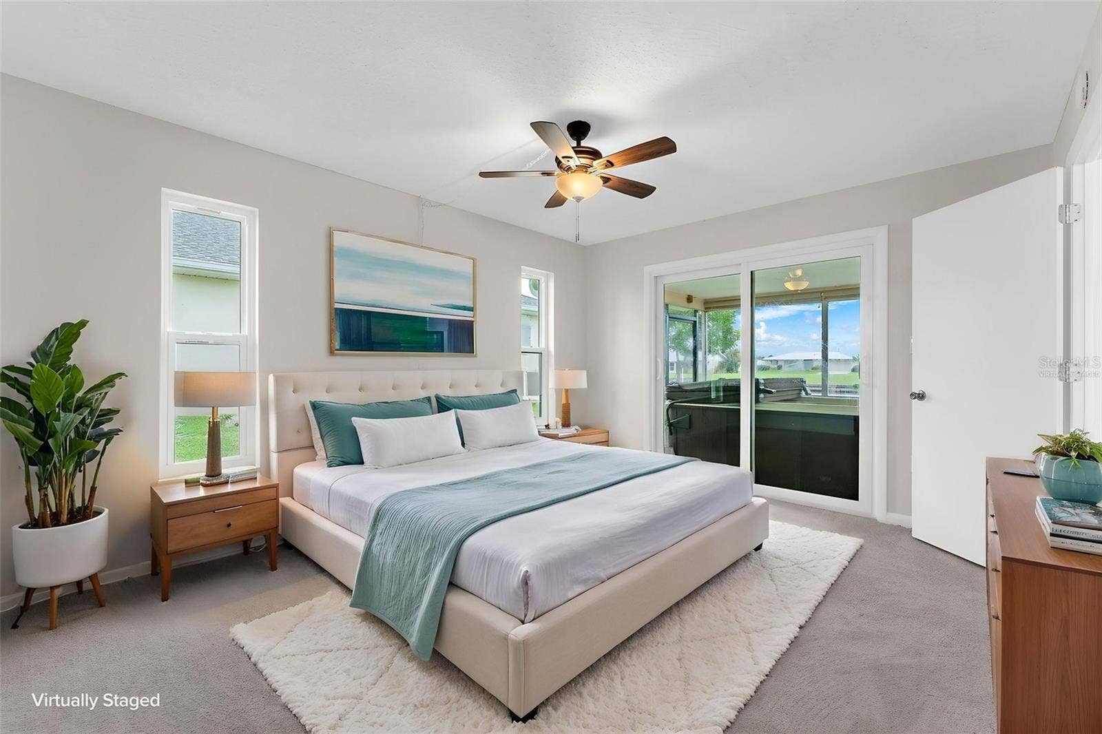 Primary bedroom virtually staged
