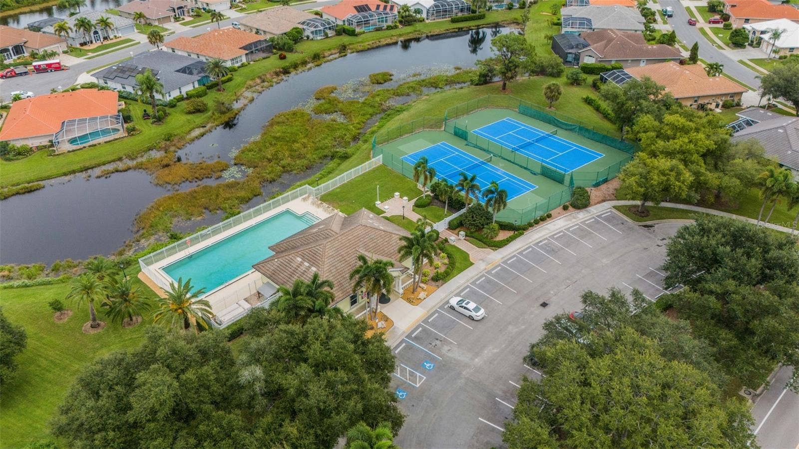 Clubhouse, pool and tennis/pickleball courts