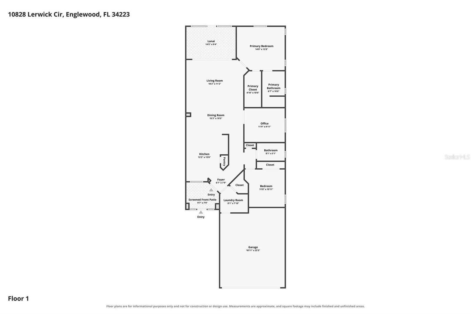10828 LERWICK CIRCLE, Englewood, FL 34223 Seagrass Floor Plan