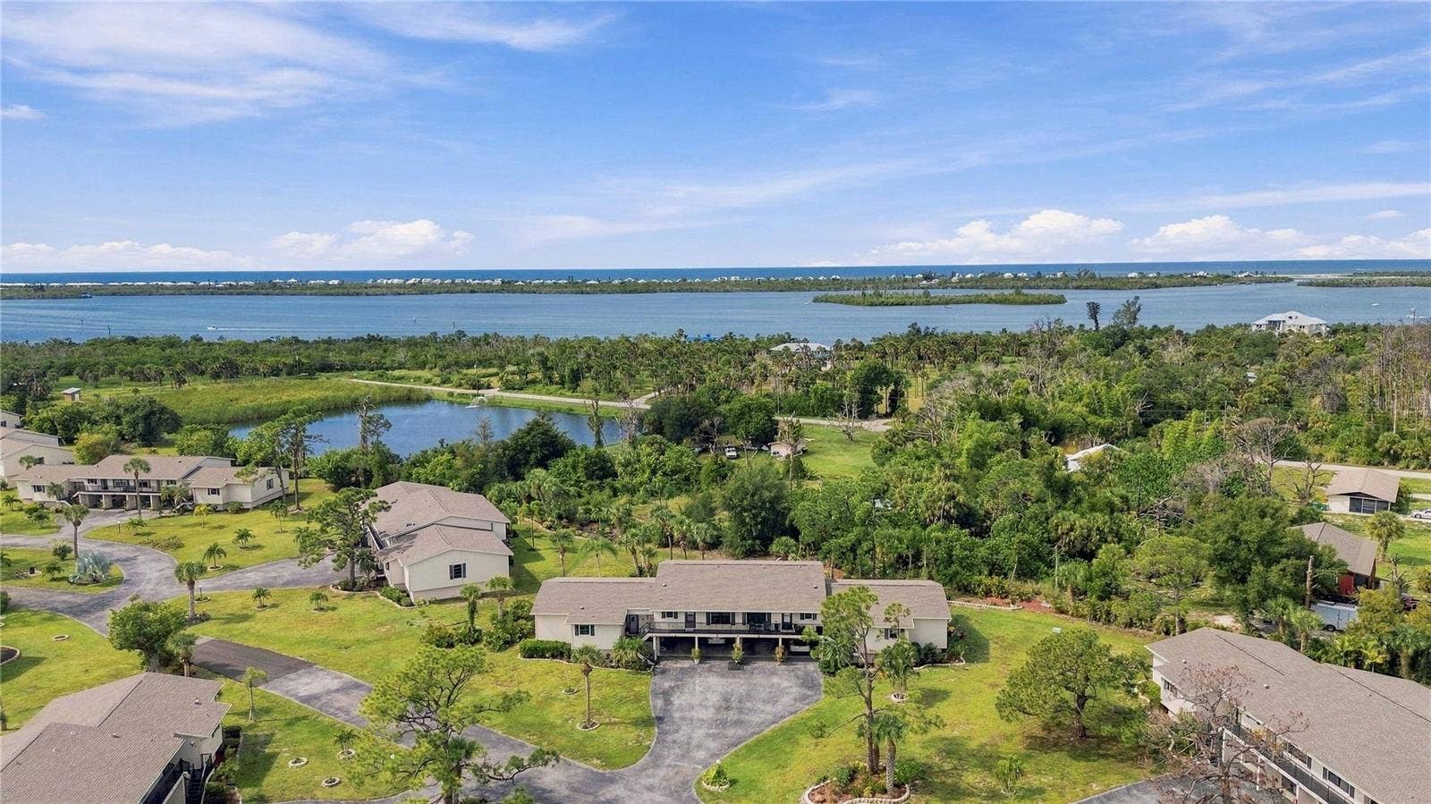 4260 PLACIDA ROAD, #17A, Englewood, FL 34224 aerial view, close proximity to the beach