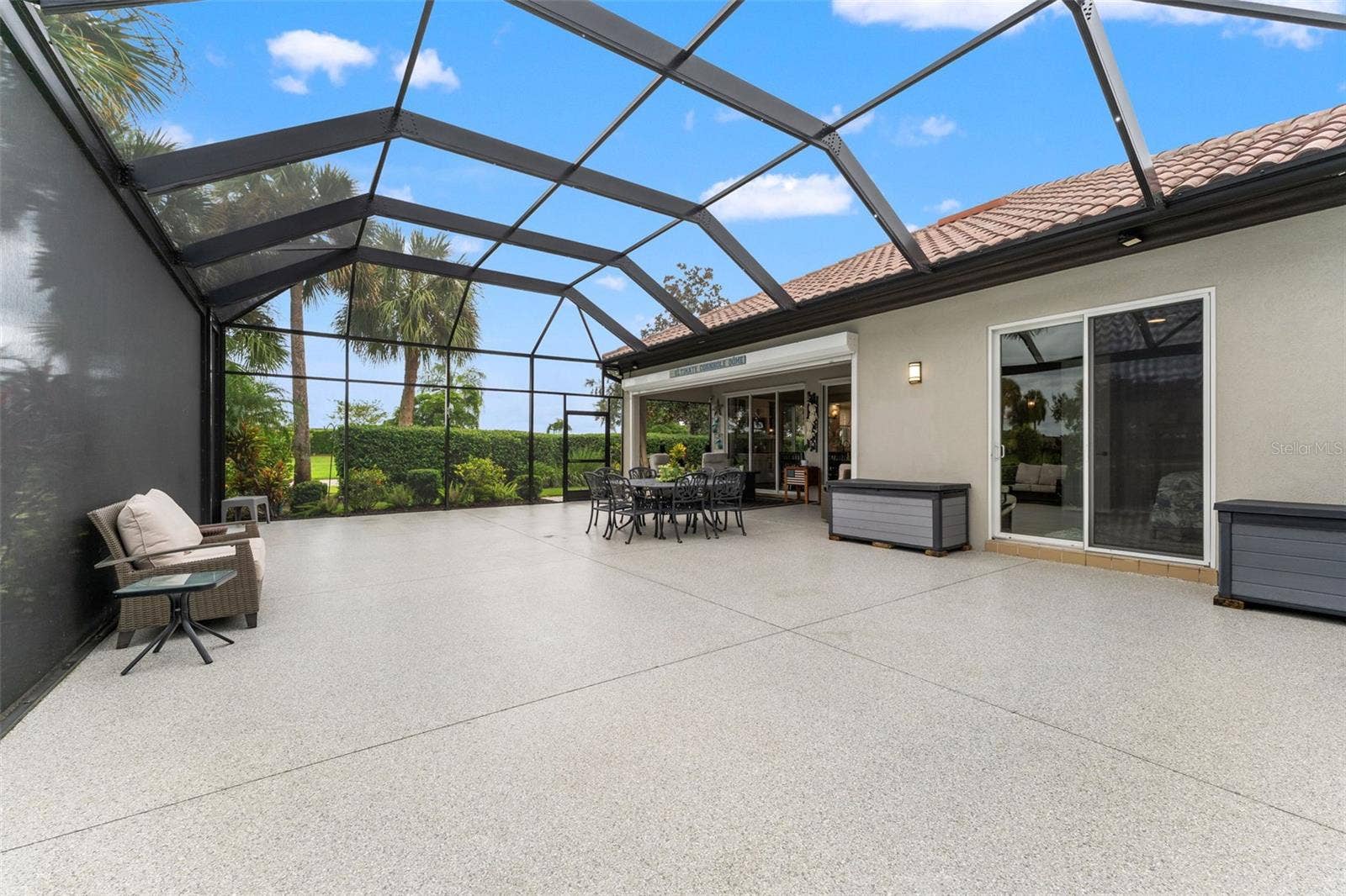 13150 GUYANA STREET, Venice, FL 34293 Nebula lighting in lanai cage