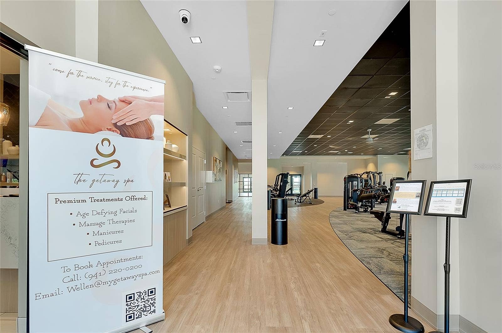 Spa located inside the fitness center.