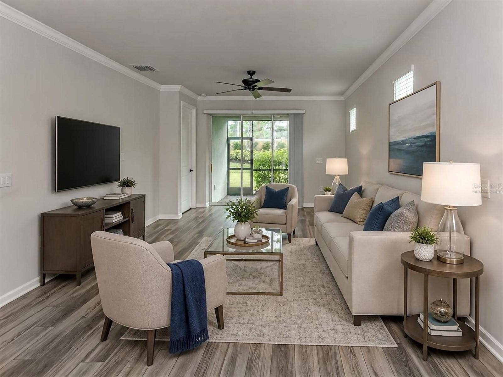 Virtually staged living room