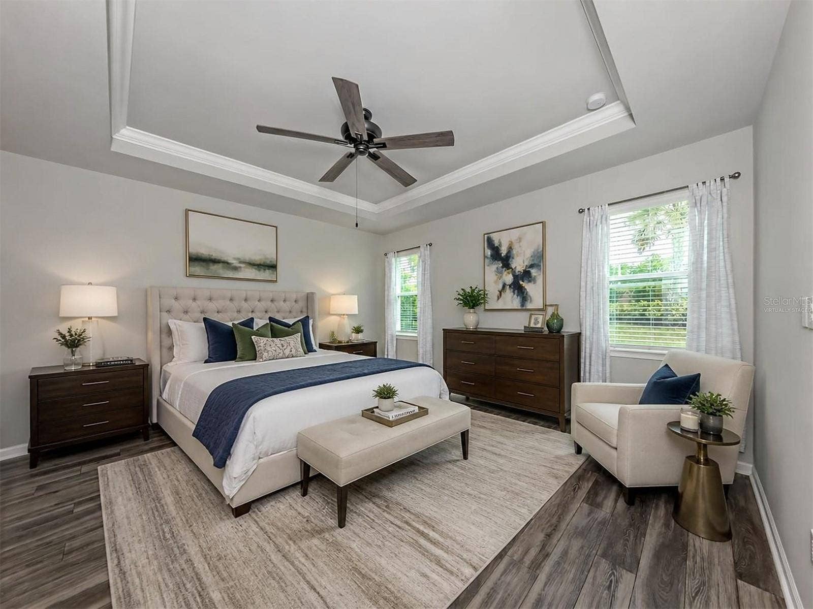 Virtually Staged Primary Bedroom
