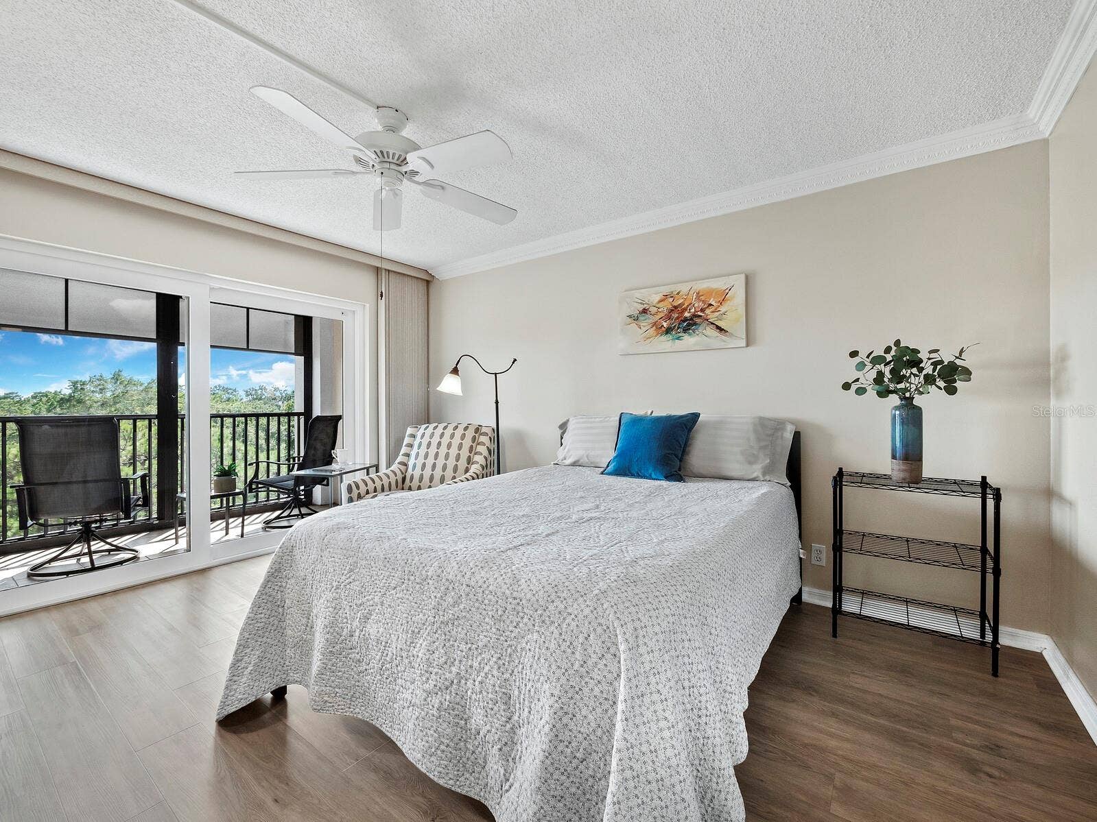 512 W VENICE AVENUE, #607, Venice, FL 34285 Primary bedroom with dedicated entrance to lanai