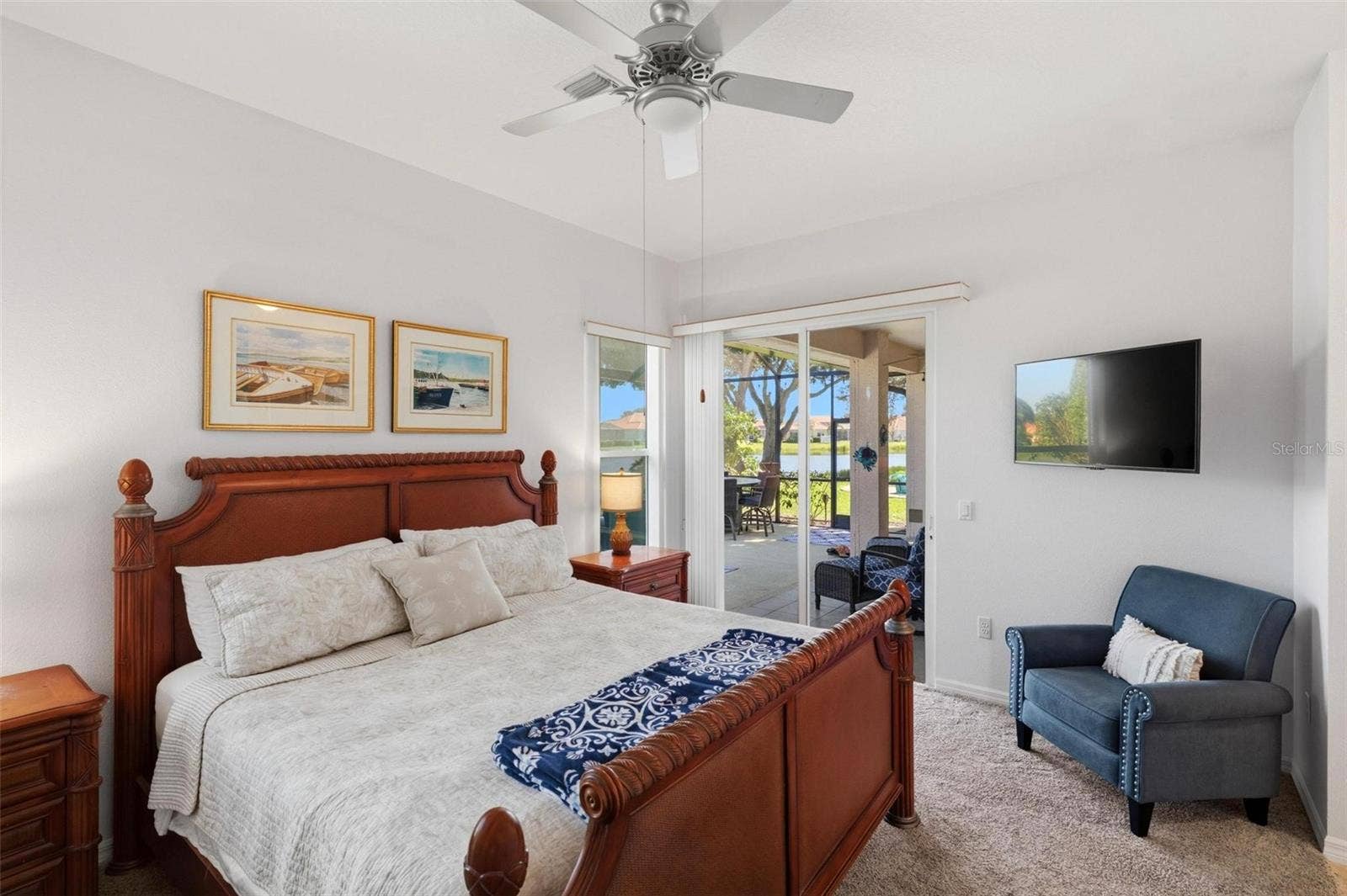 687 LAKESCENE DRIVE, Venice, FL 34293 Primary bedroom with access to lanai