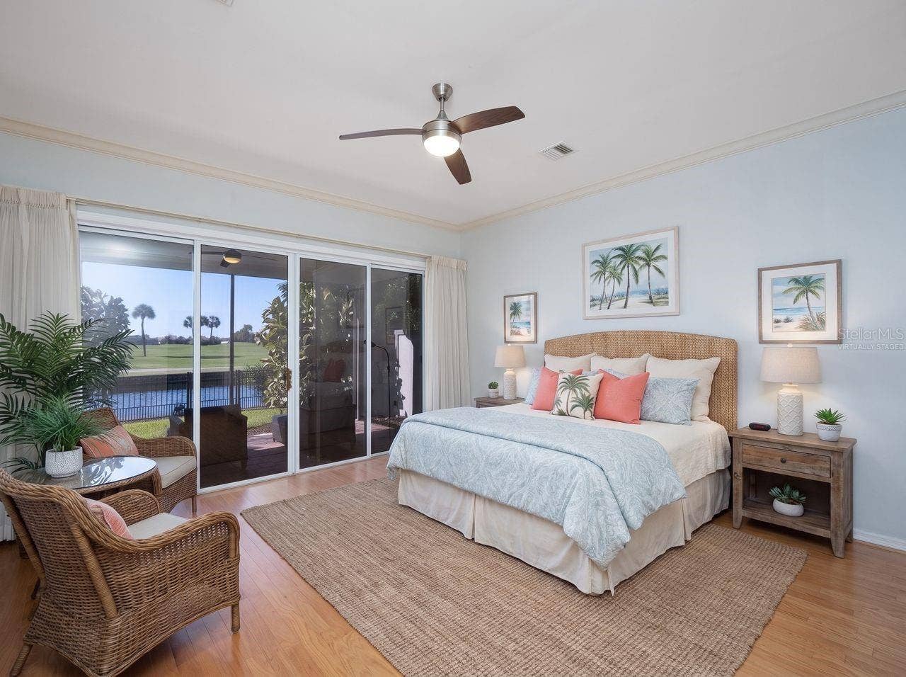 71 CAYMAN ISLES BOULEVARD, Englewood, FL 34223 Primary bedroom virtually staged