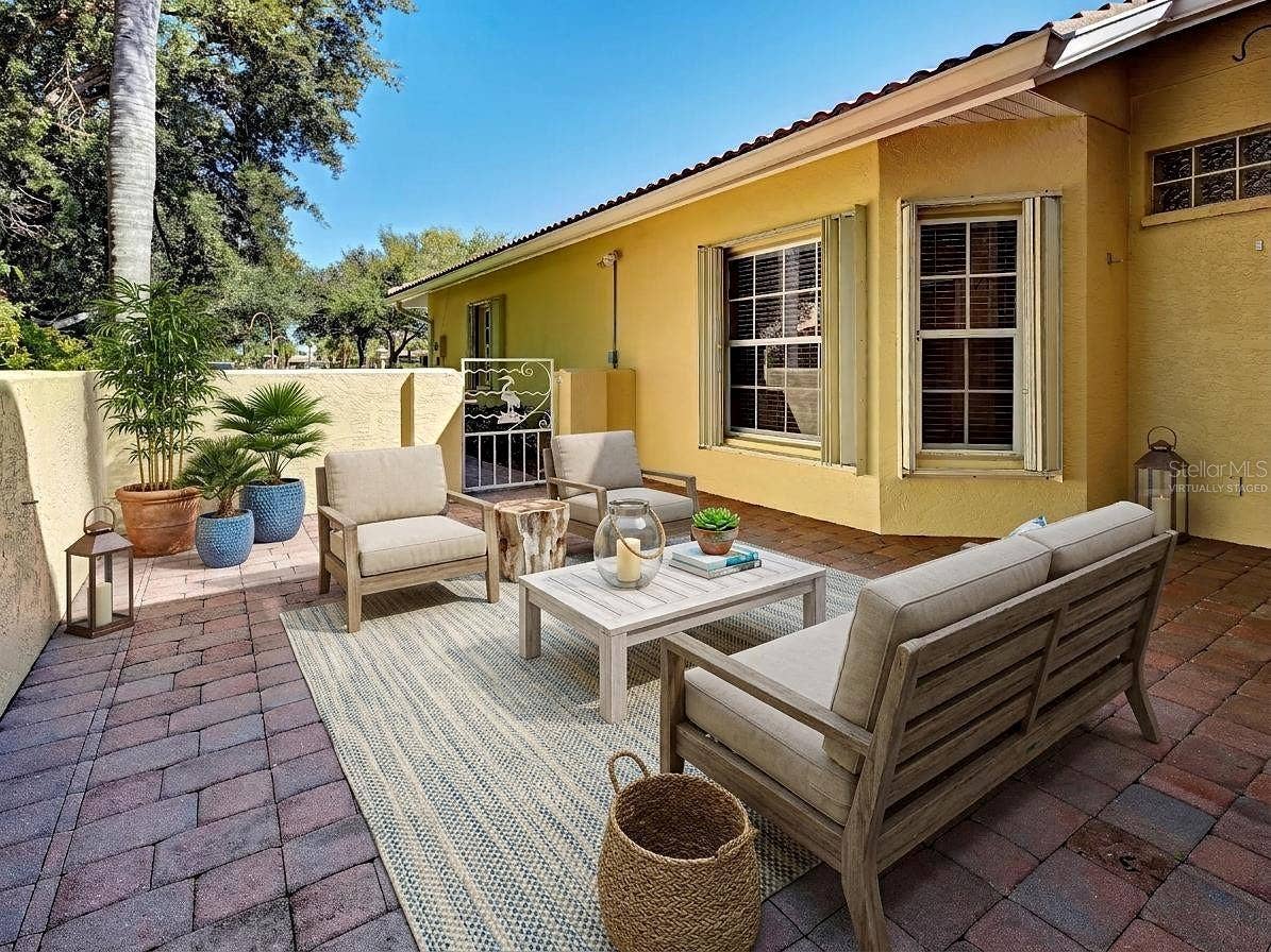 Virtually staged courtyard.